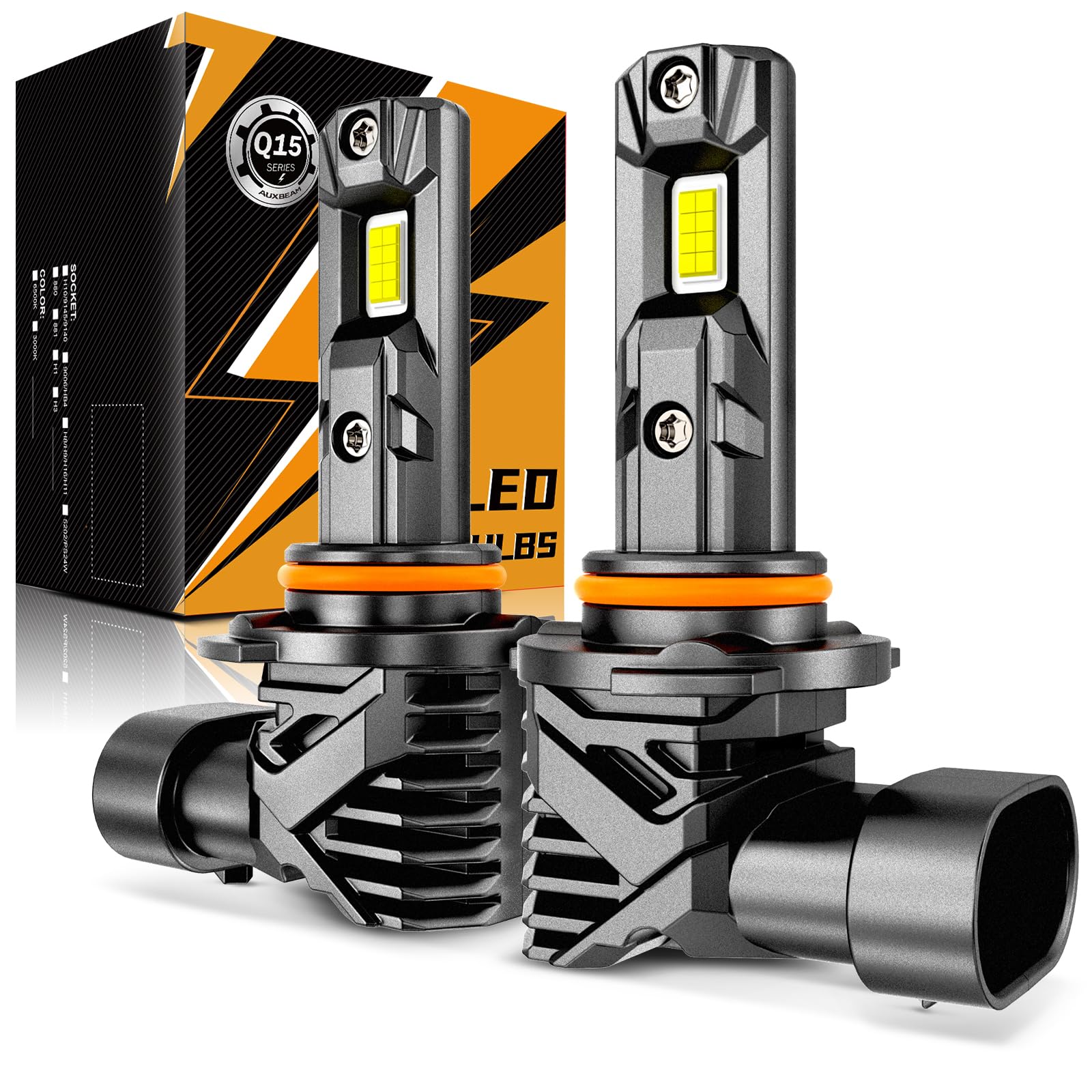 Auxbeam 9005 9145 H10 Fog Light, 18000LM 6500K White Super Bright Fog Lights For Off-road Vehicle, Plug and Play