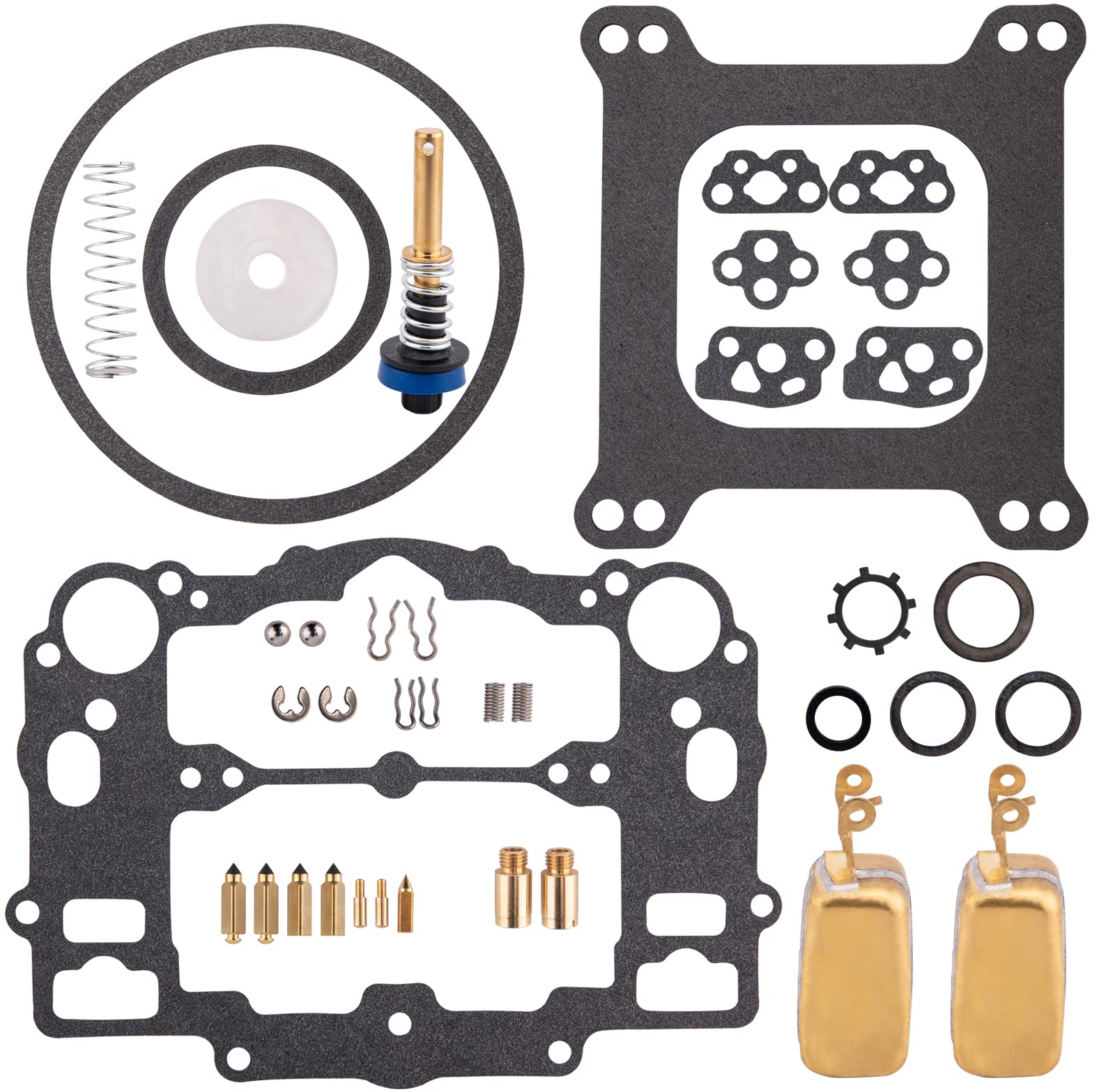 Carburetor Rebuild Kit Compatible with Edelbrock 1405 1406 1407 1408 1409 1410 1411, Carb Rebuild Kit for AFB 4 barrel 500 600 650 700 750 800 CFM Weber Marine # 809064 Carter 9000 series