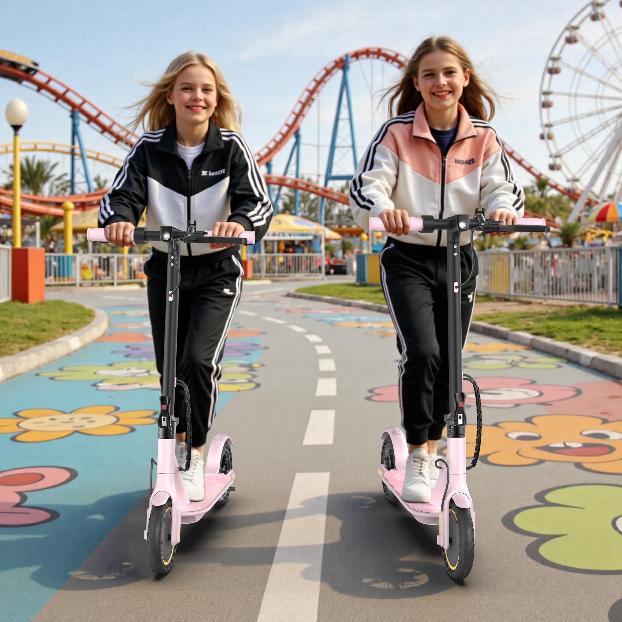 WERHY Foldable Electric Scooter, 350W Motor, Max 12Miles Long Range, 19 MPH Max Speed, 8.5" Solid Tire, Lightweight Foldable E-Scooter with Dual Braking, Digital Display, Cruise Control