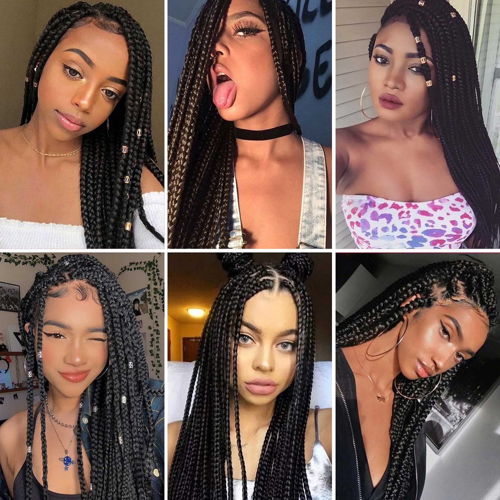 ATRAENTE Braiding Hair,18 Inch 8 Packs Long Pre Stretched Braiding Hair,Professional Synthetic Prestretched Crochet Braids Hair Extension,Itch Free Hot Water Setting Yaki Texture(18" 1B#)