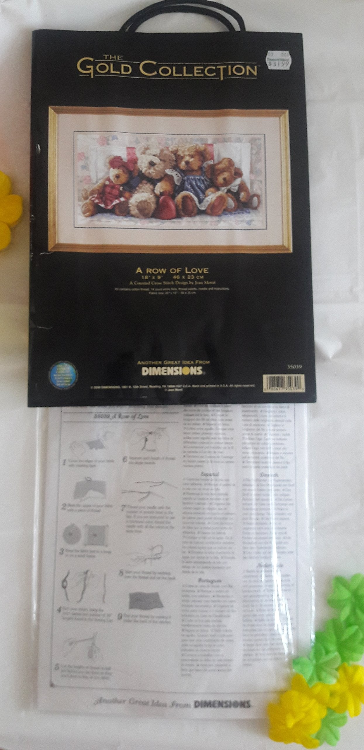 Dimensions Gold Collection Counted Cross Stitch Kit, A Row of Love, 14 Count White Aida, 18'' x 9''
