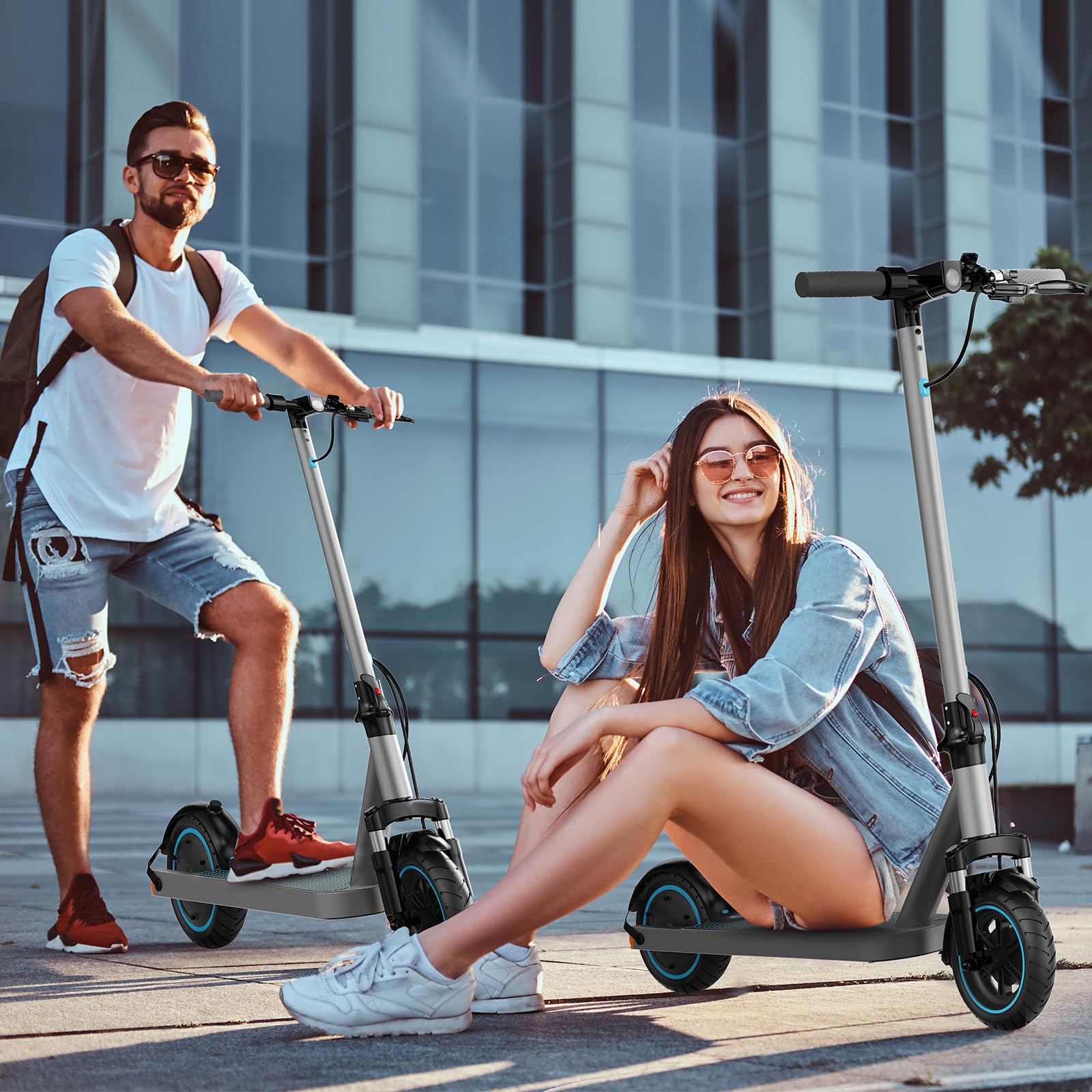 QnQ Electric Scooter, Powerful 500WPeak Motor, Max12/28Miles Long Range, Top Speed 15.5/19MPH, 8.5" Tires,Long-Lasting Battery Life, Dual elastomer Suspension UL 2272 & 2271 Certified