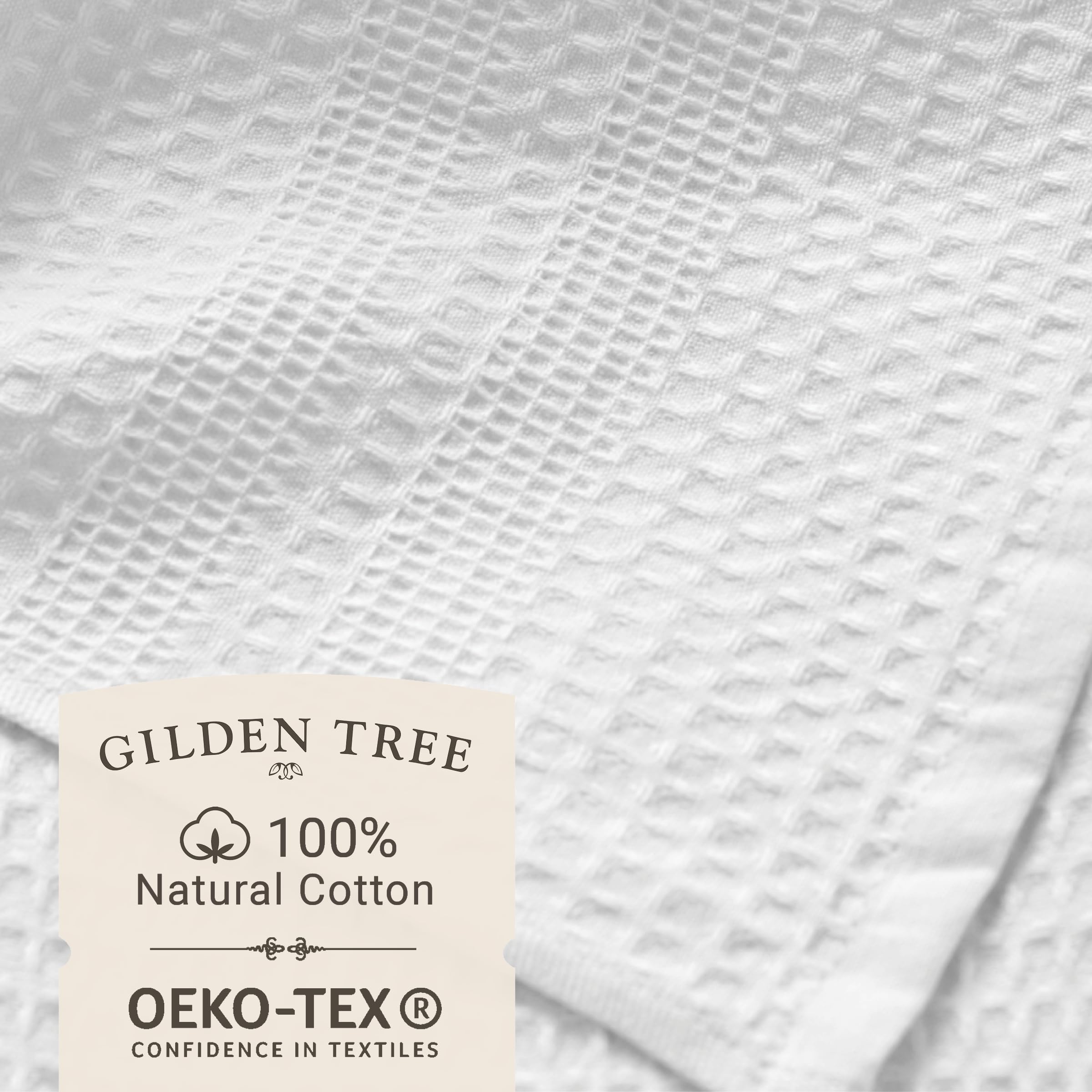GILDEN TREE Waffle Towels Quick Dry Lint Free Thin, Bath Towel 4 Pack, Classic Style (White)