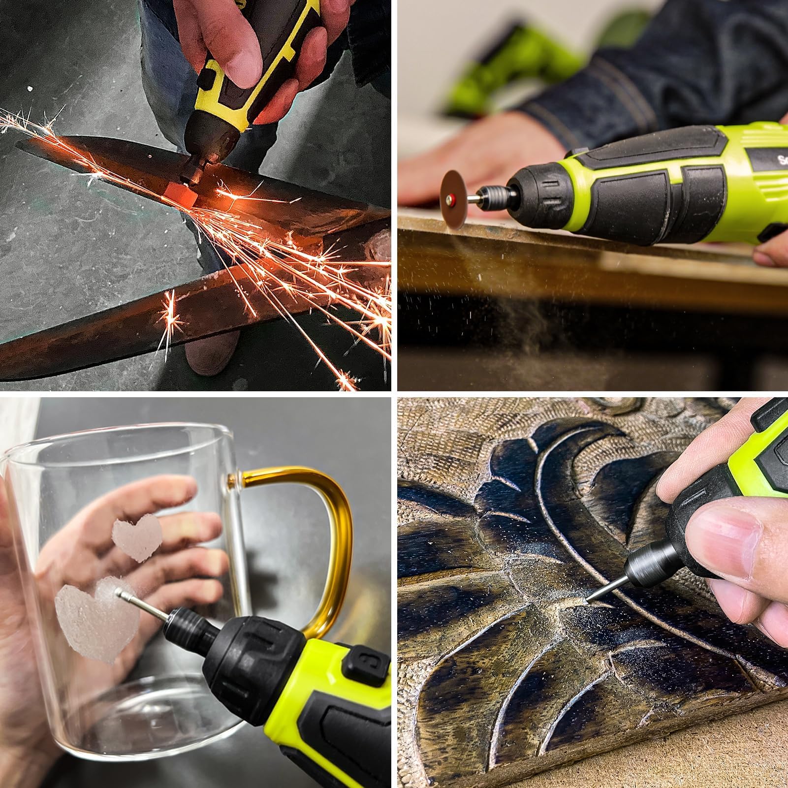 SnapFresh 12V Cordless Rotary Tool Kit,7 Variable Speeds w/Flex Shaft,80+ Change Accessories Multi Tool-Battery Fast Charger & Tool Bag-for Cutting, Sanding, Polishing, Drilling,Handmade or DIY Crafts