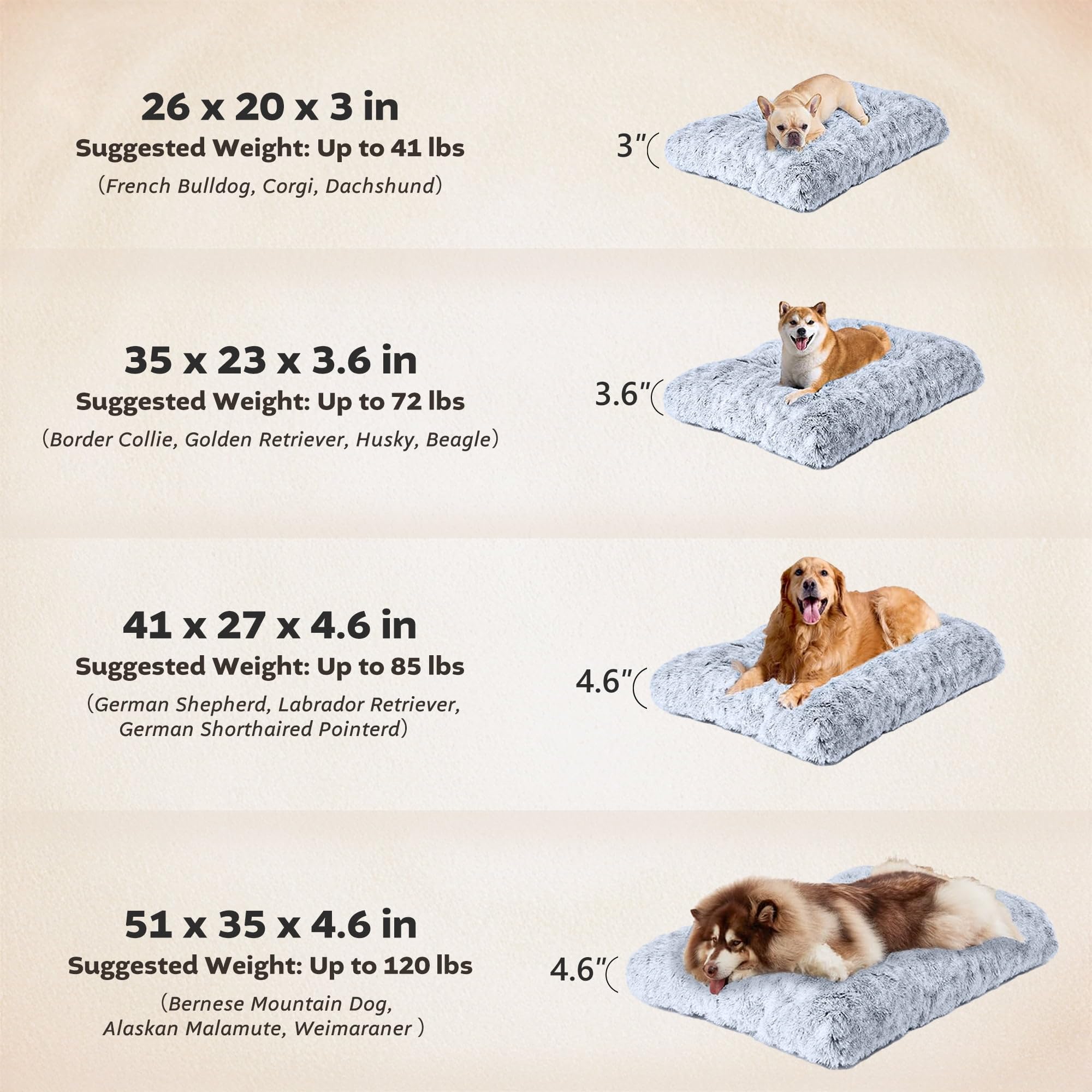 Large Dog Bed Washable Dog Mats with Anti-Slip Bottom for Large and Medium Dogs,41''x27''