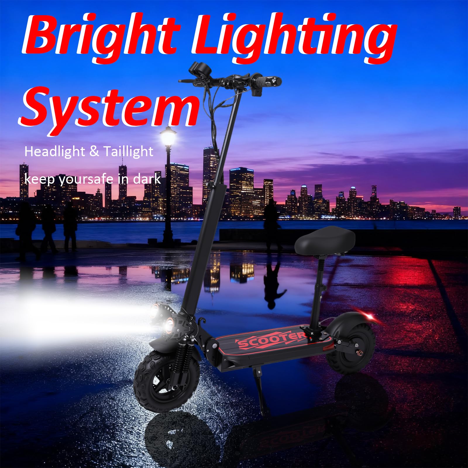 Electric Scooter Adults, 34 Mph Max Speed, 11" Off-Road Tires,48V 18AH Big Battery, 31 Miles Long Range, 1200W Motor, Dual Braking System,Folding Commuter E Scooter