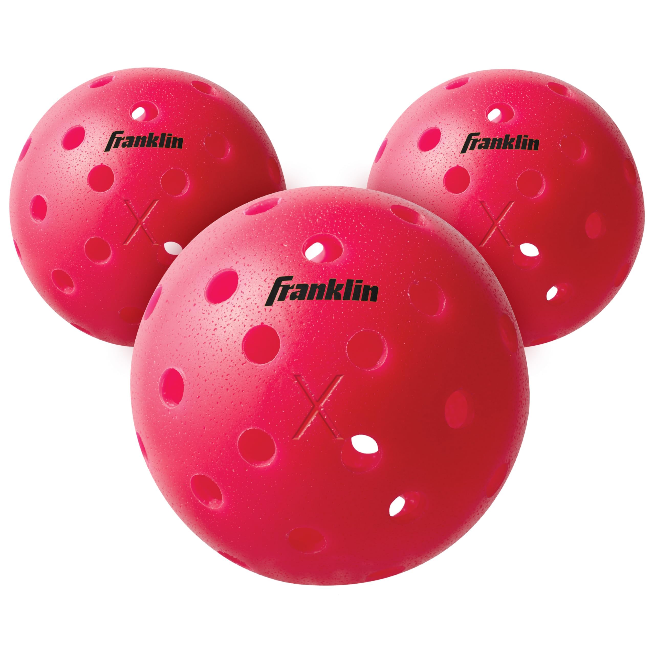 Franklin Sports X-40 Pickleballs - Outdoor 3 Pack USA PICKLEBALL APPROVED Pink Official Ball of US Open Pickleball Championships