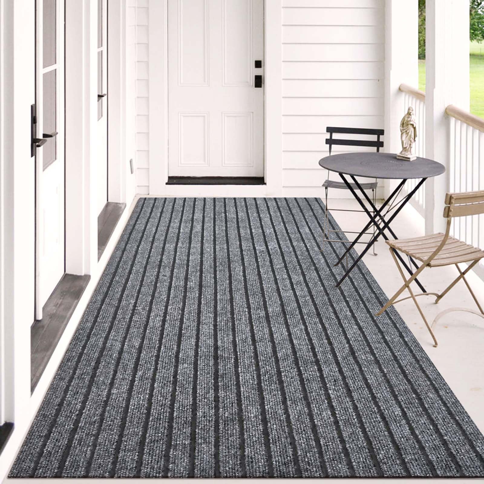 Morefany Outdoor/Indoor 4ft x 8ft Runner Rug, Hallway Custom Sizes Non-Slip Rubber Backing Area Runner Rugs Waterproof Carpet Rugs for Kitchen Entryway Balcony Garage Stair Laundry