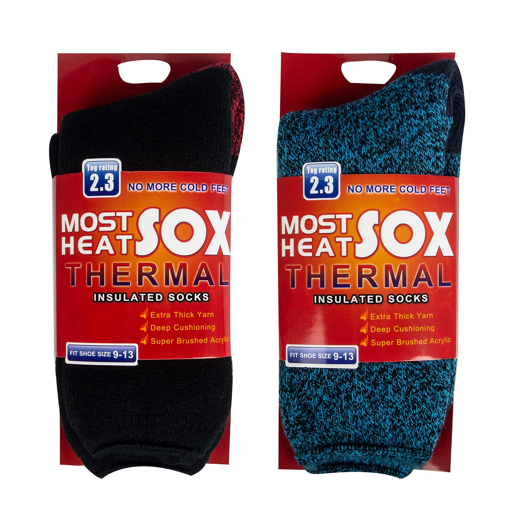 Thermal Socks for Men Thick Insulated Heated Socks Winter Warm Socks for Cold Weather, F-Multicolor2(2 Pairs)