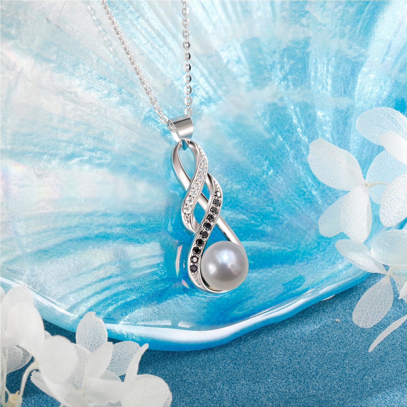 NONNYL Birthday Gifts for Women Wife- Pearl Necklaces- Her Mom Wife Girlfriend Grandma on Christmas Day Valentines Mothers Day Wedding Anniversary Romantic Jewelry Gifts