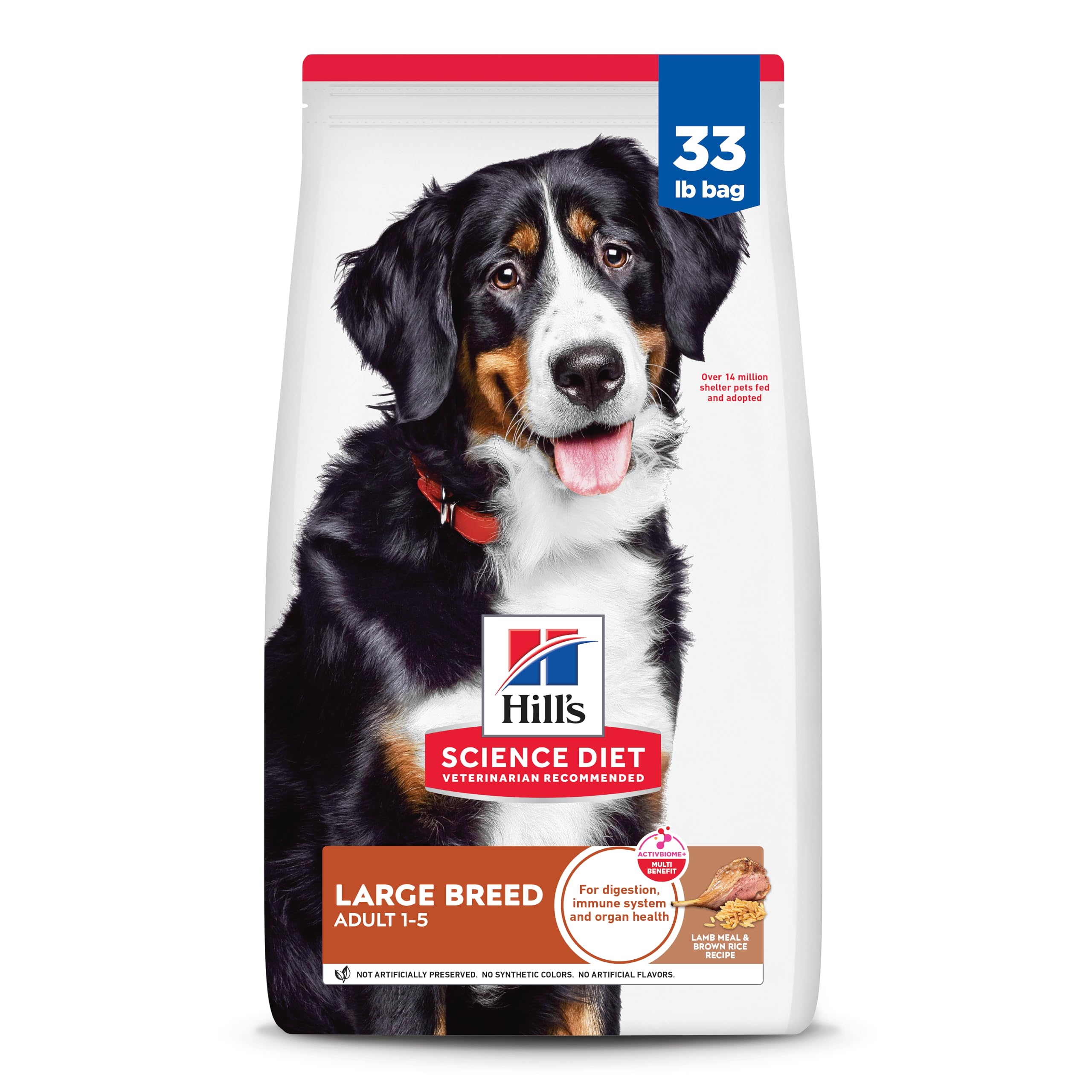 Hill's Science Diet Large Breed, Adult 1-5, Large Breed Premium Nutrition, Dry Dog Food, Lamb & Brown Rice, 33 lb Bag