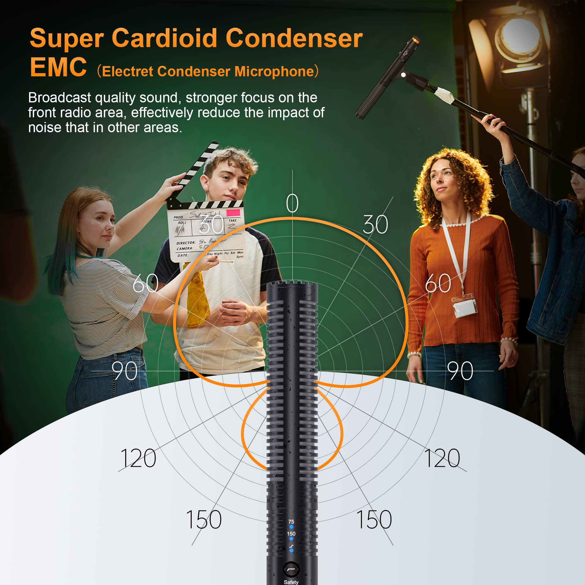 comica VM30 Shotgun Microphone - Professional Wireless Mic for DSLR Camera, Smartphone and PC with 70/150Hz, 328' Range, USB C Digital Output- Perfect for Video Recording, Podcasting and Interview