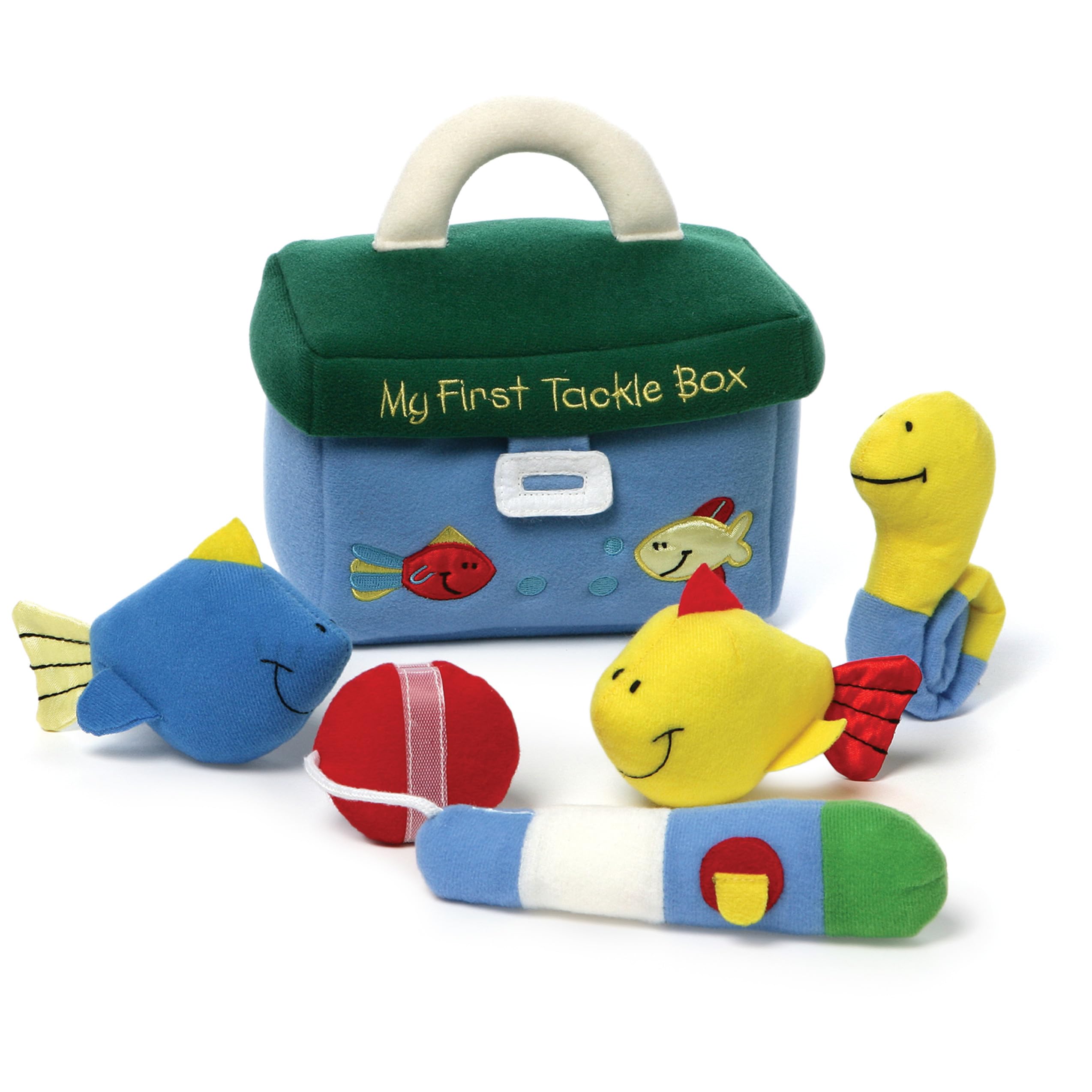 GUND Baby Play Soft Collection, My First Tackle Box 5-Piece Plush Playset with Rattle, Squeaker and Crinkle Plush Toys, Sensory Toy for Babies and Newborns, 8”