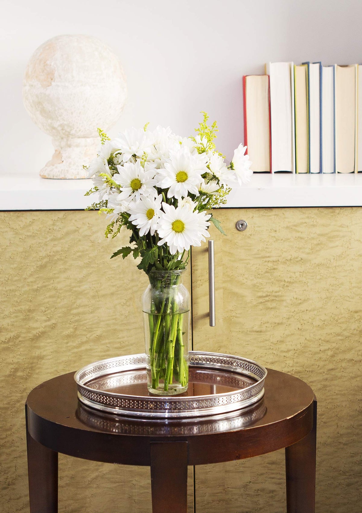 Bountiful Beauty Bouquet of Fresh White Daisies with Vase - Fall Collection - KaBloom Prime Next Day - Gift for Birthday, Thank You,Valentine, Mother’s Day Fresh Flowers