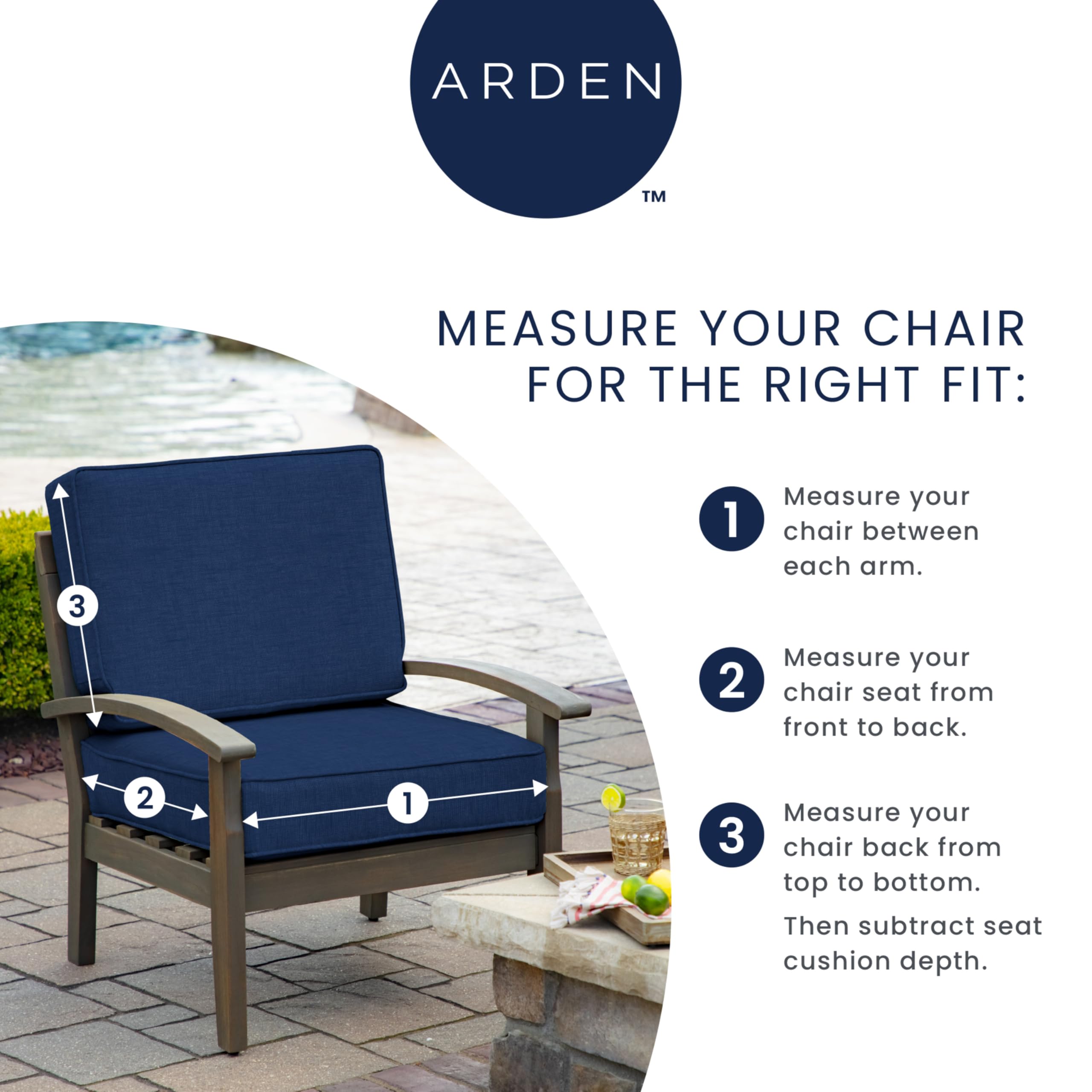 Arden Outdoor Deep Seat Cushion Set, 24 in x 24 in, Weather-Proof, Rain-Proof, Fade Resistant Patio Cushion for Chair, Sofa, and Couch Global Vintage Medallion