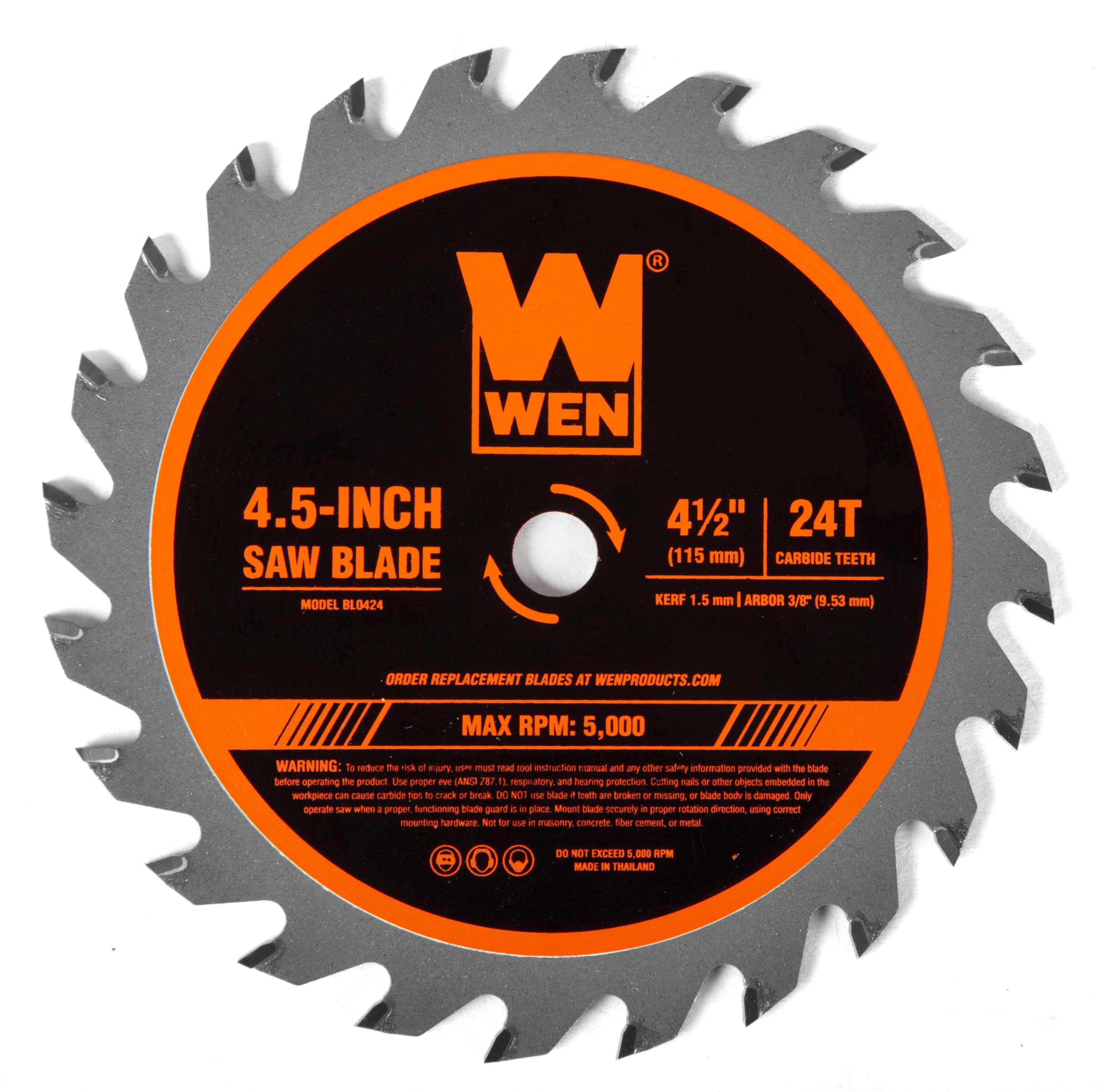 WEN 4-1/2-Inch 24-Tooth Woodworking Saw Blade for Compact and Mini Circular Saws, Three Pack (BL0424)