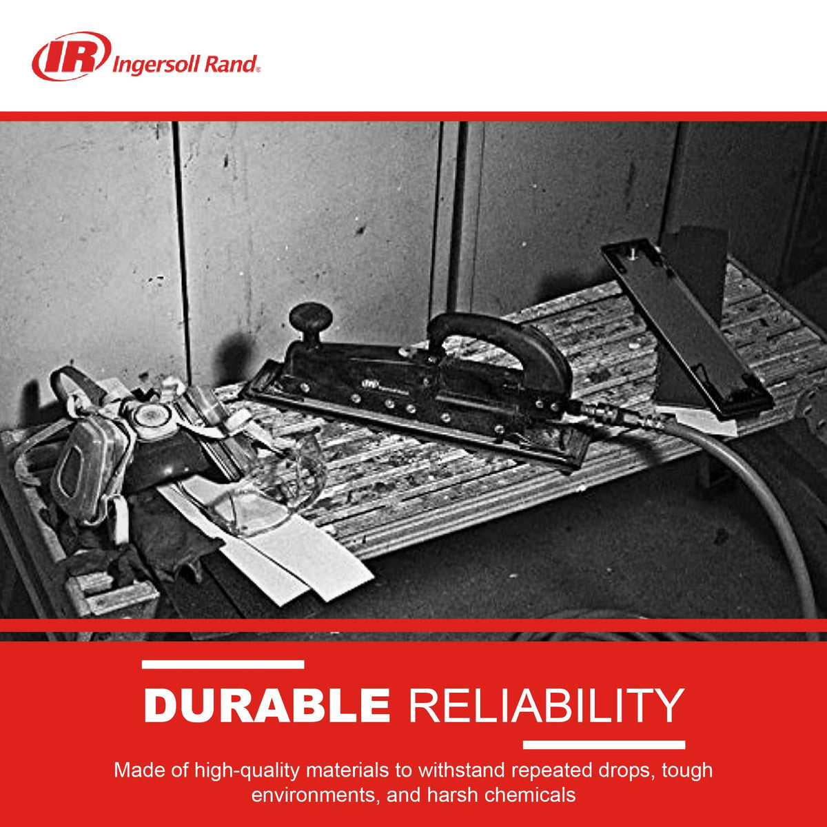 Ingersoll Rand 315G Straight Line Air Sander, Edge Series Pneumatic Tool, Heavy Duty Sanding, Leveling Large Flat Surfaces, Dual Piston Design, Black