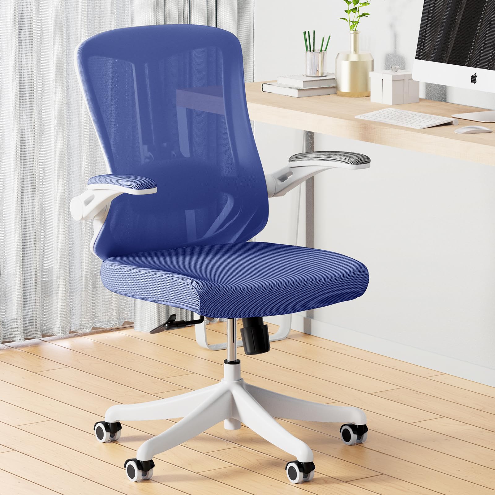 LaoJawBow Ergonomic Office Chair - Comfy Desk Chairs with Wheels and Arms, 400LB Heavy Duty Mesh Computer Chairs with Comfortable Lumbar Back Support for Home Office, Bedroom, Study and College Dorm