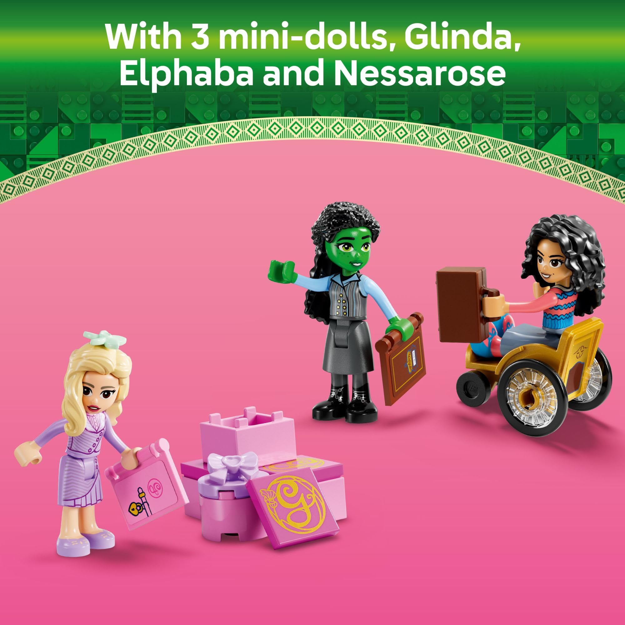 LEGO Wicked Glinda, Elphaba & Nessarose at Shiz University Building Toy - Wicked Toys for Kids, Girls & Boys, Age 7+ - Gifts for Christmas - 75681