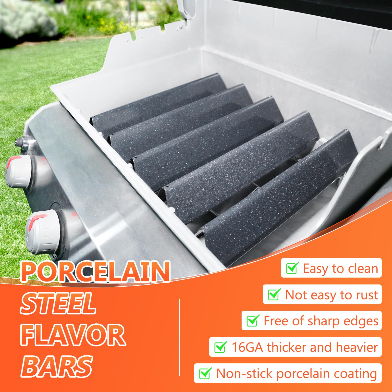 QuliMetal 15.3" Flavorizer Bars for Weber Spirit 300 and GS4 Spirit II 300, Spirit E310 E315 E320 E330 S310 S315 S320 S330 Series Gas Grills with Front Control Knobs,Grill Parts for Weber 7636 69797