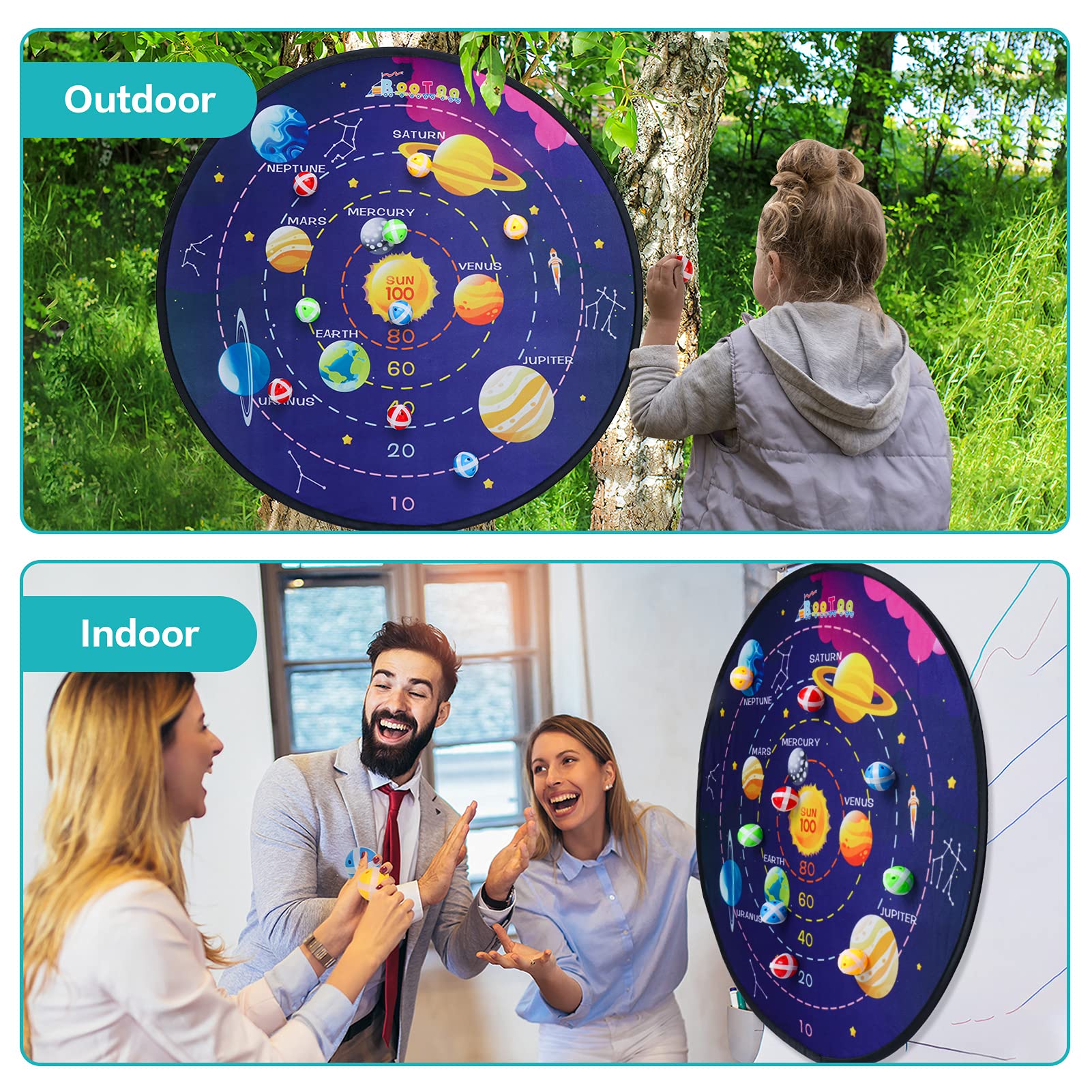 29" Large Dart Board for Kids, BooTaa Kids Dart Board with 12 Sticky Balls, Boys Toys, Indoor/Sport Outdoor Fun Party Play Game Toys, Birthday Gifts for 3 4 5 6 7 8 9 10 11 12 Year Old Boys Girls