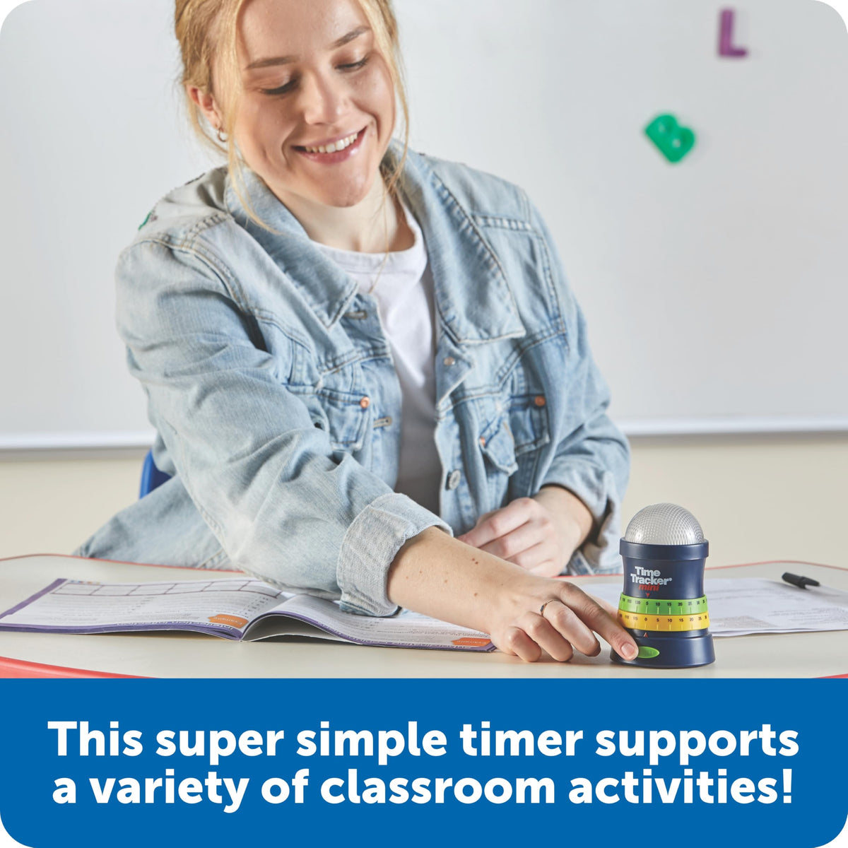 Learning Resources Time Tracker Mini Visual Timer, Classroom Timer, Hand Washing Timer, Auditory and Visual Cue, Ages 3+