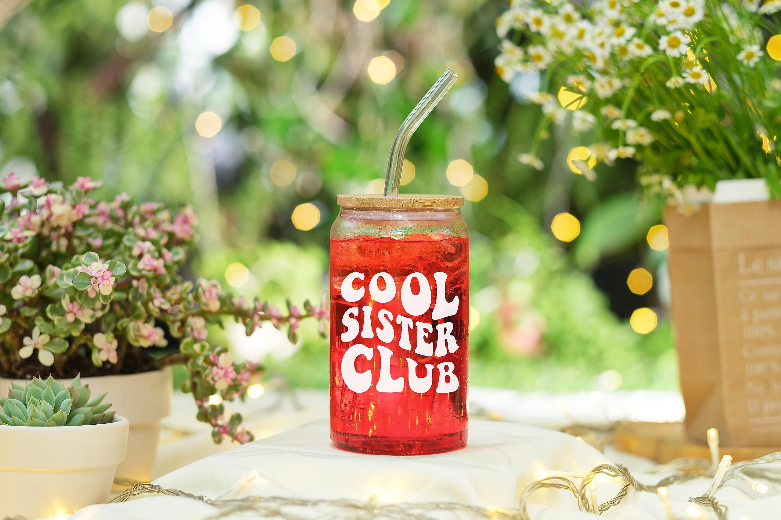 NewEleven Christmas Gifts For Sister From Sister, Brother - Unique Birthday Present For Sister, Soul Sister, Big Sister, Little Sister, Sister In Law, Sibling, Bestie - 16 Oz Coffee Glass