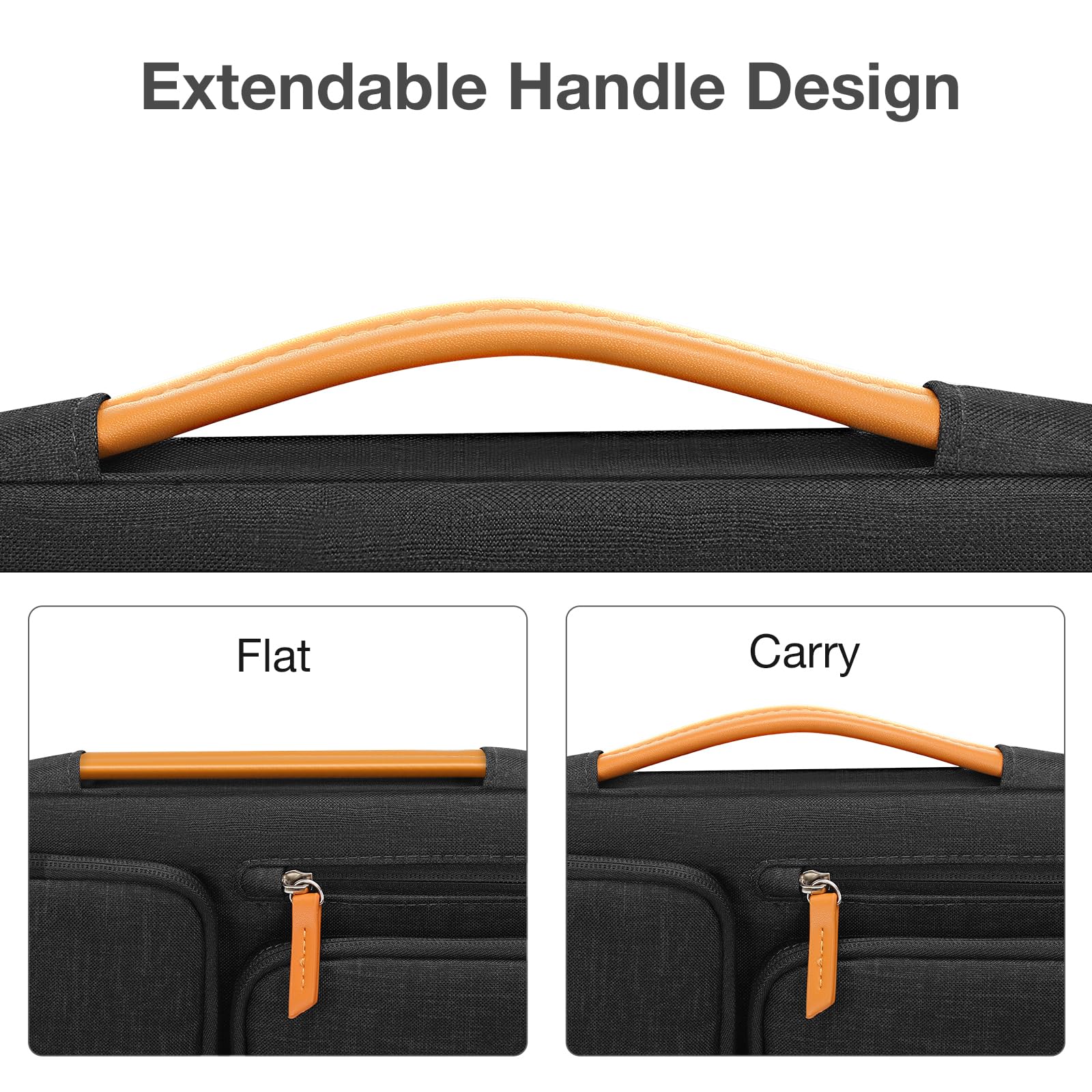 MOSISO 360 Protective Laptop Case 16 inch, 15-15.6 inch Laptop Sleeve Compatible with MacBook Pro 16, HP Acer Dell Lenovo ASUS, Side Open Carrying Case with 4 Zipper Pockets&Handle, Black