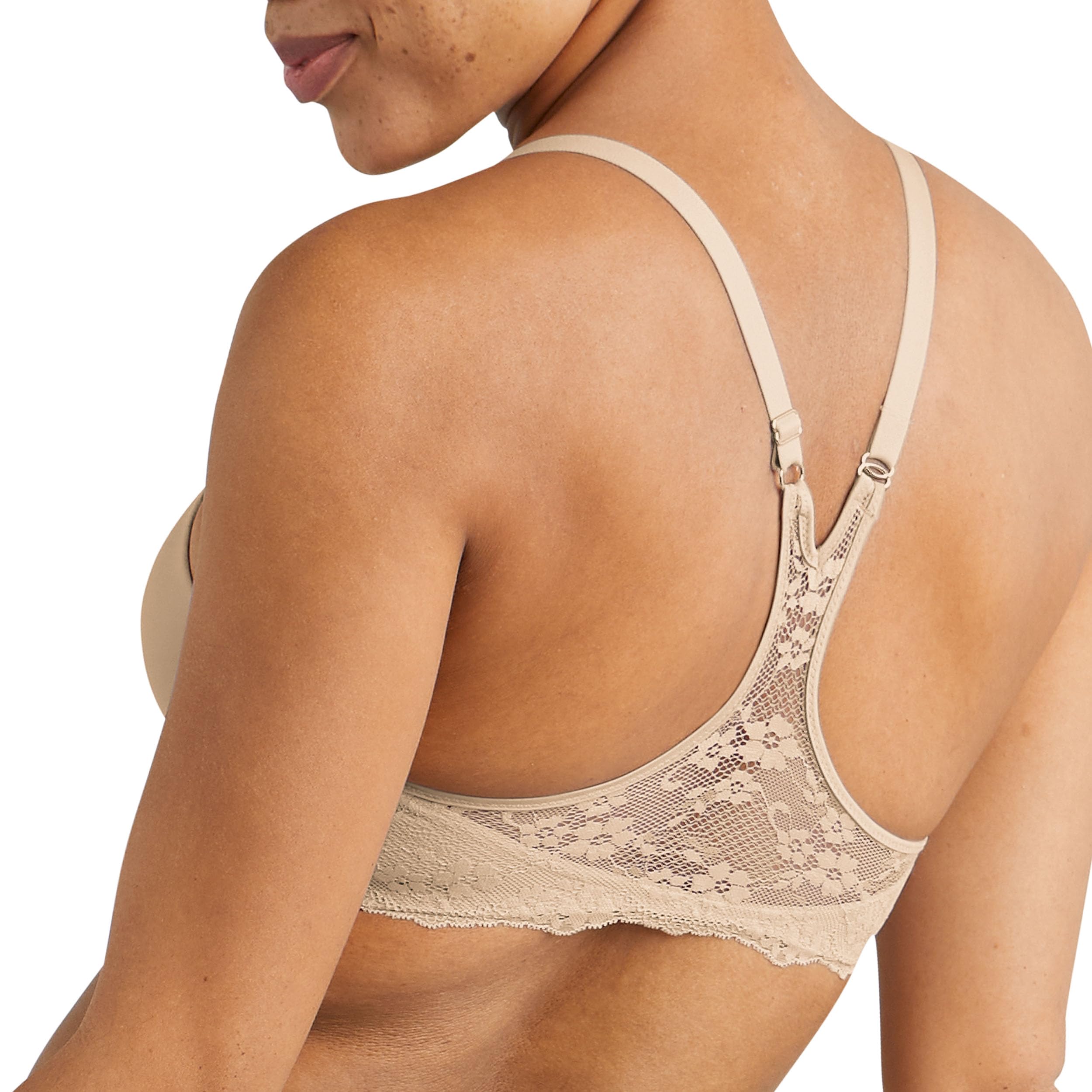 Maidenform Womens One Fab Fit T-shirt Bra, Lightly-lined Underwire Racerback For Bras, Latte Lift, 34B US