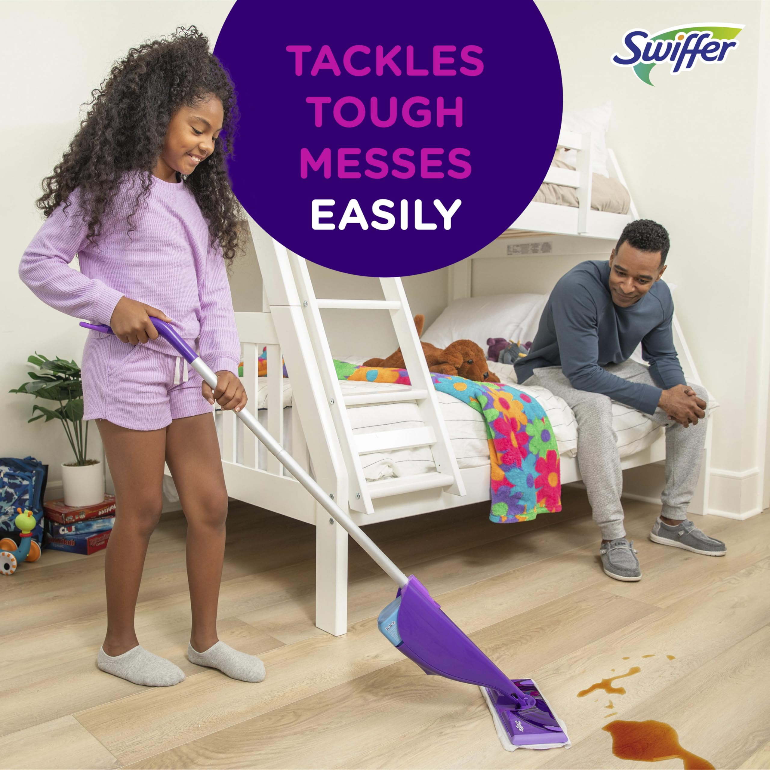 Swiffer WetJet Hardwood and Floor Spray Mop Cleaner Starter Kit, Includes: 1 Power Mop, 10 Pads, Cleaning Solution, Batteries