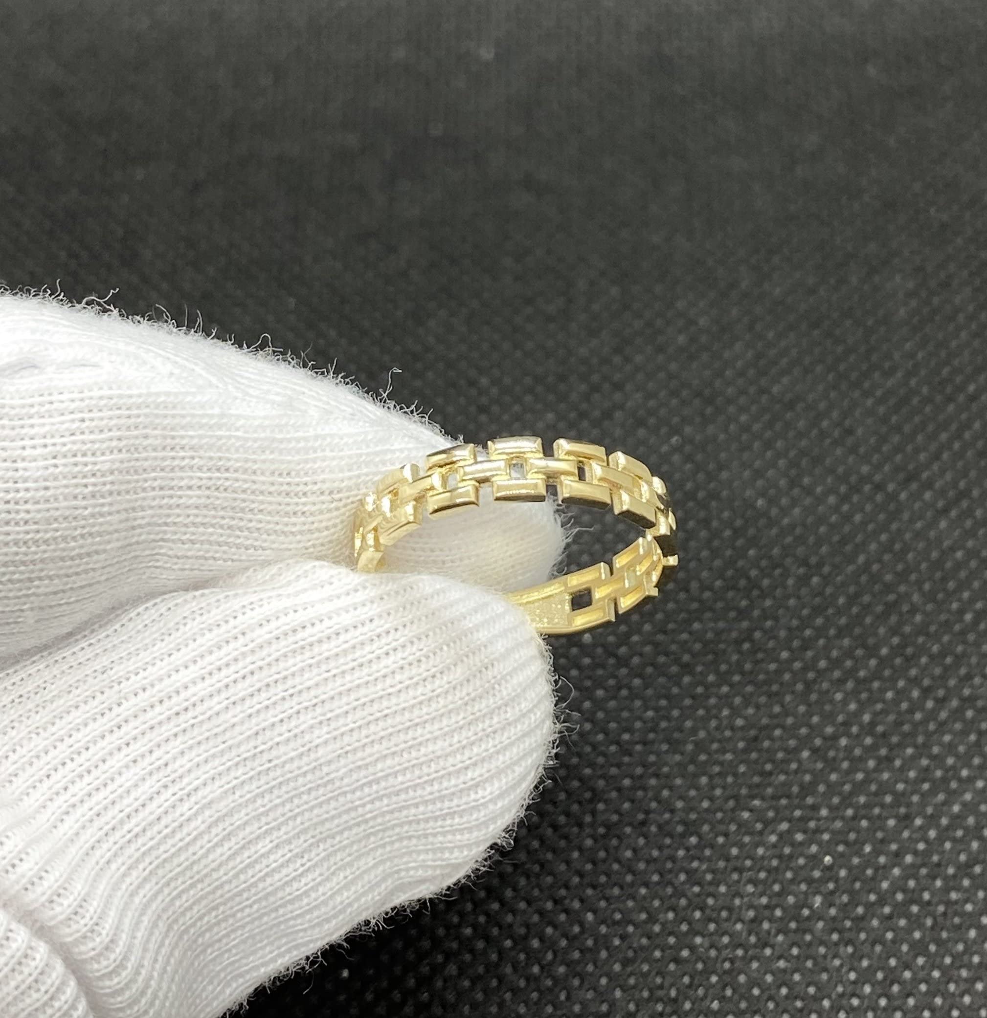 14K Real Solid Gold Stacking Band Ring for Women, 4MM Dainty Wide Thick Ring, Birthday Christmas Gift for Her