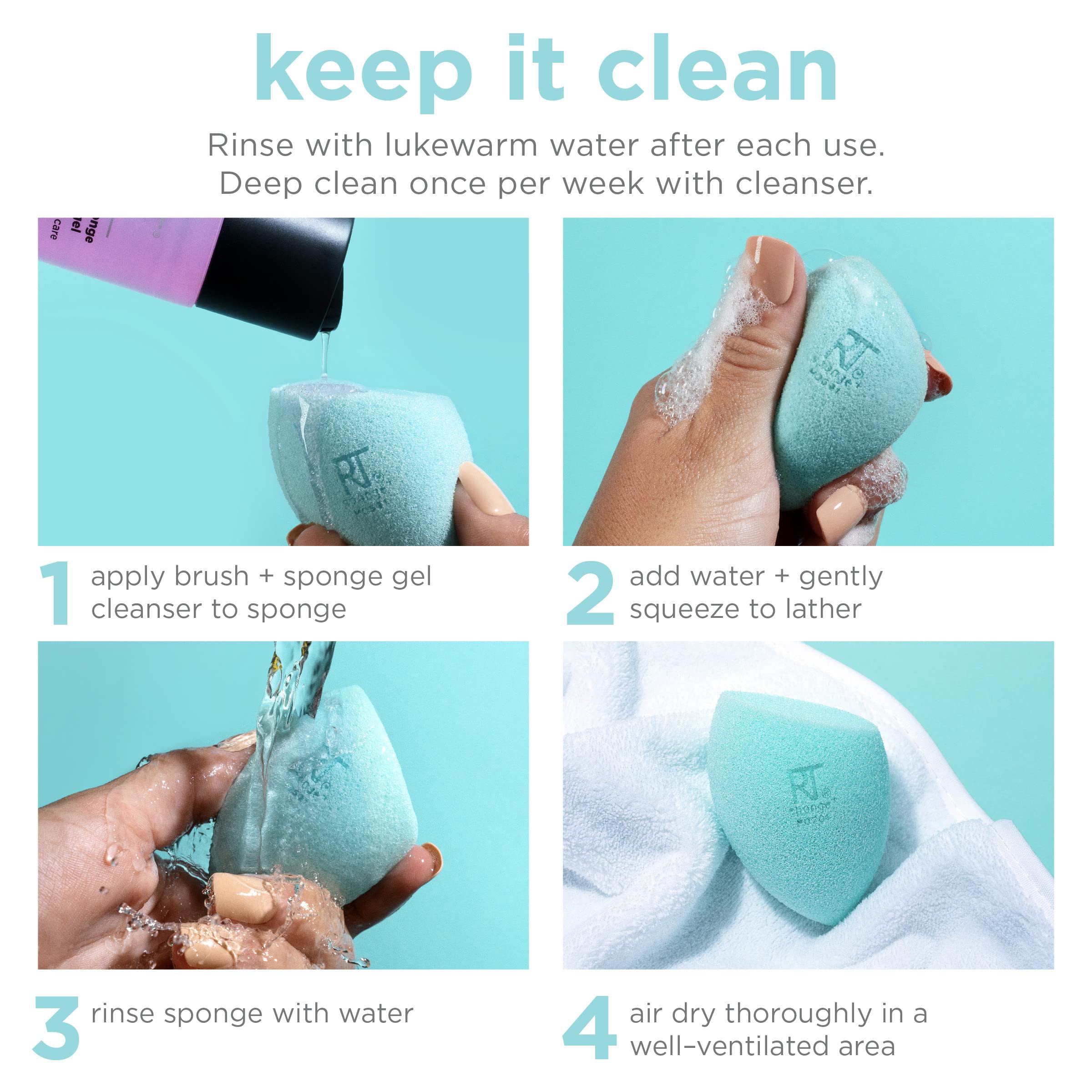 Real Techniques Miracle Deep Cleansing Gel, Brush Cleaner Gel For Deep Cleaning Tools, For Makeup Brushes & Makeup Sponges, Remove Product Build-Up, Cruelty-Free, 4 fl. oz./118 ml Bottle