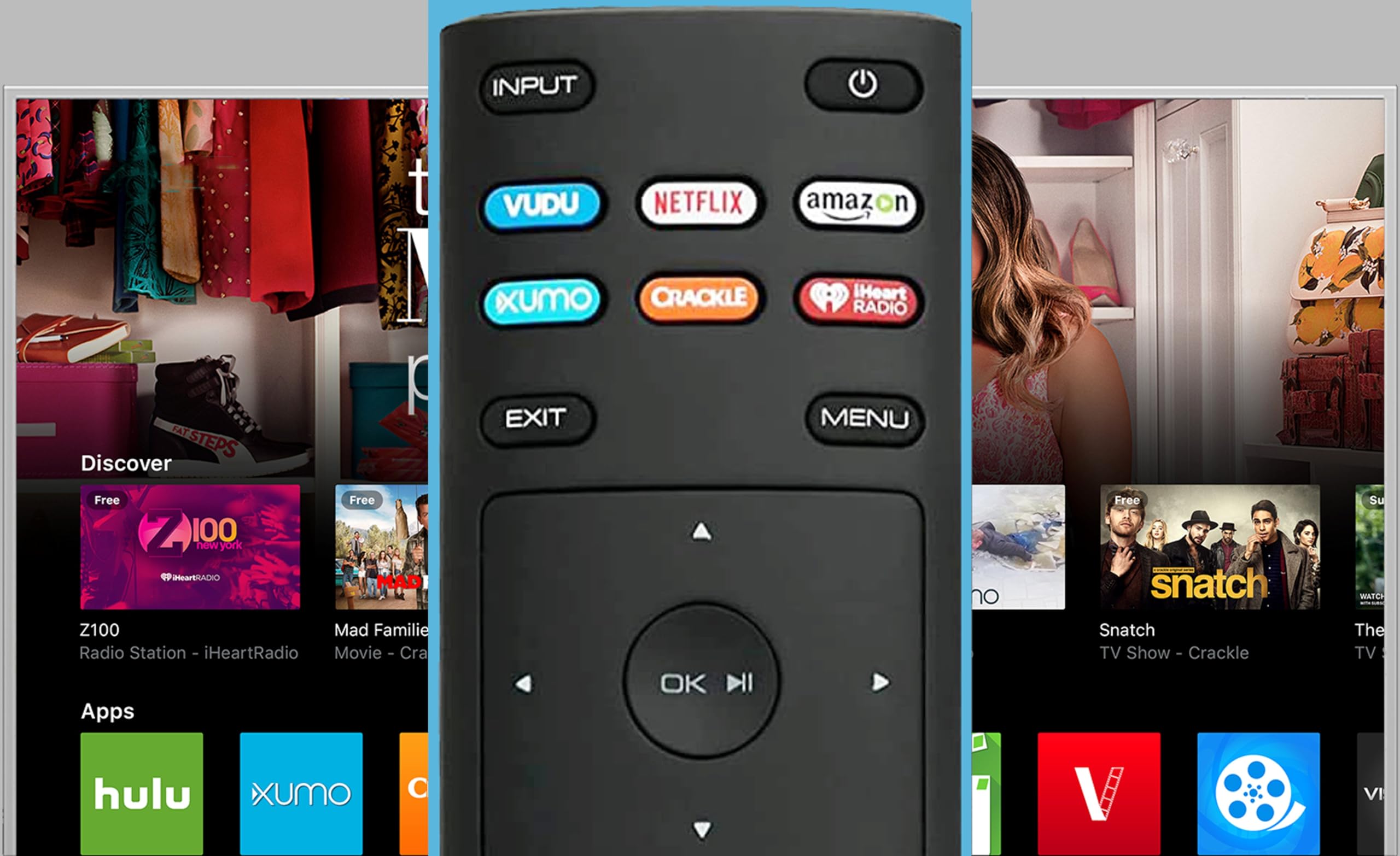 Universal XRT136 Remote Control Works for All Vizio Smart TV D24f-F1 D43f-F1 D50f-F1 E43-E2 E60-E3 E75-E1 M65-E0 M75-E1 P55-E1 P65-E1 P75-E1 and More