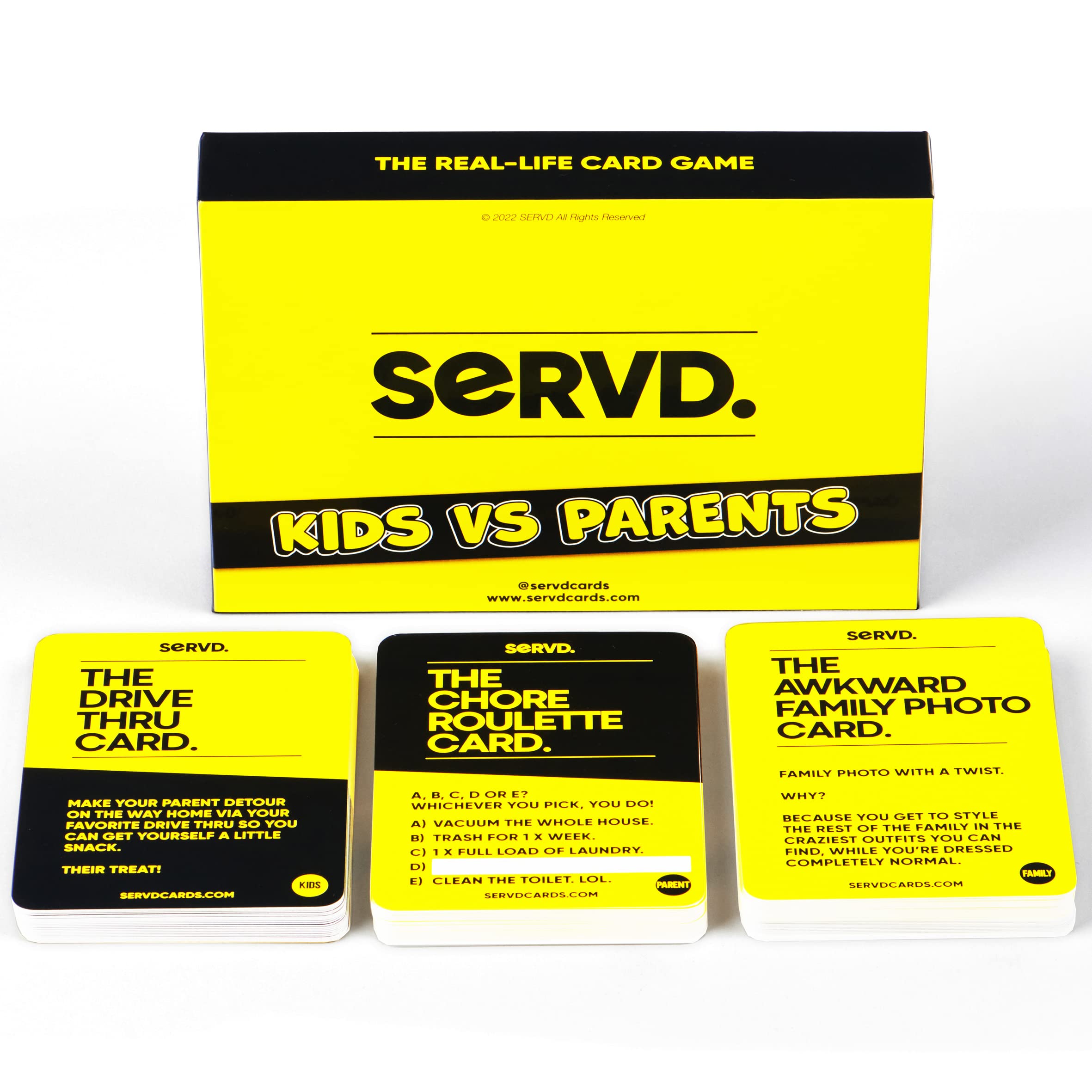 SERVD - Kids Vs Parents - The Hilarious Real-Life Family Card Game | The Ultimate Gift for Christmas, Birthday & Family Fun | Unique Family Strategy Game for Kids, Teens, Parents & Whole Family