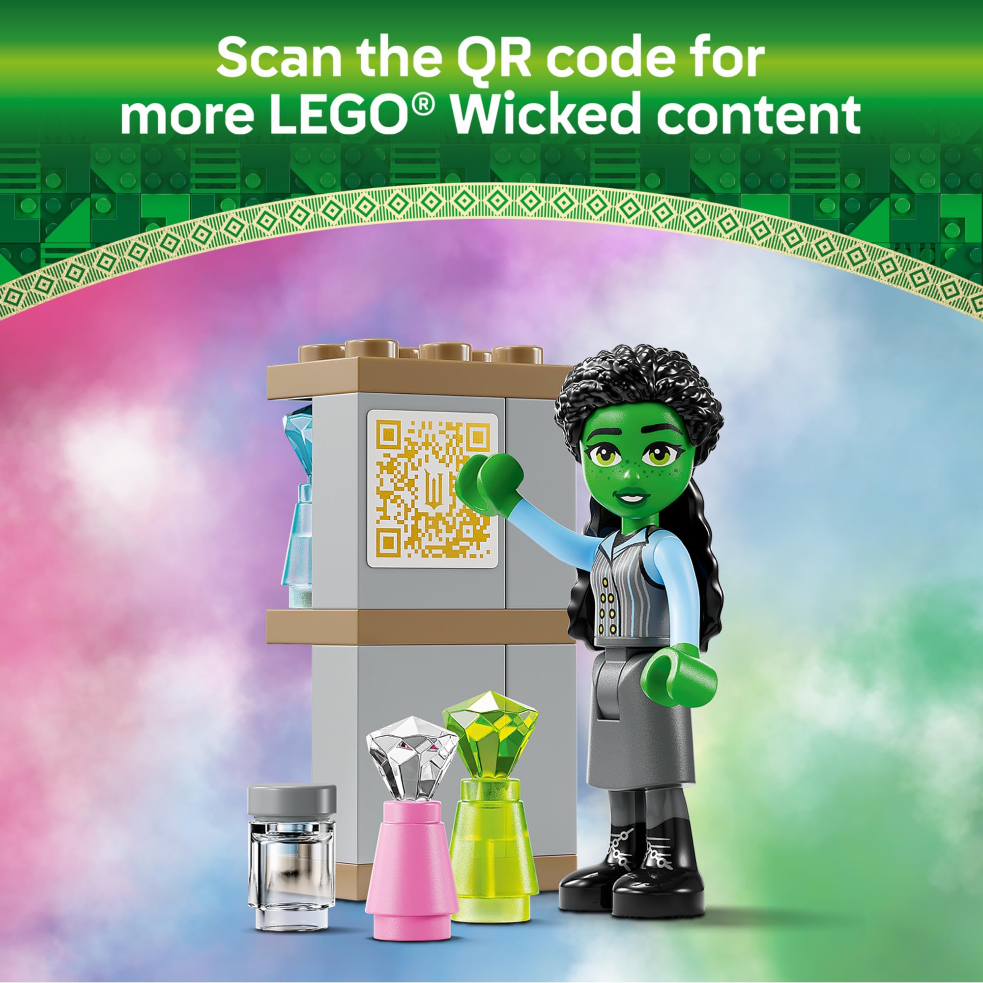 LEGO Wicked Glinda, Elphaba & Nessarose at Shiz University Building Toy - Wicked Toys for Kids, Girls & Boys, Age 7+ - Gifts for Christmas - 75681