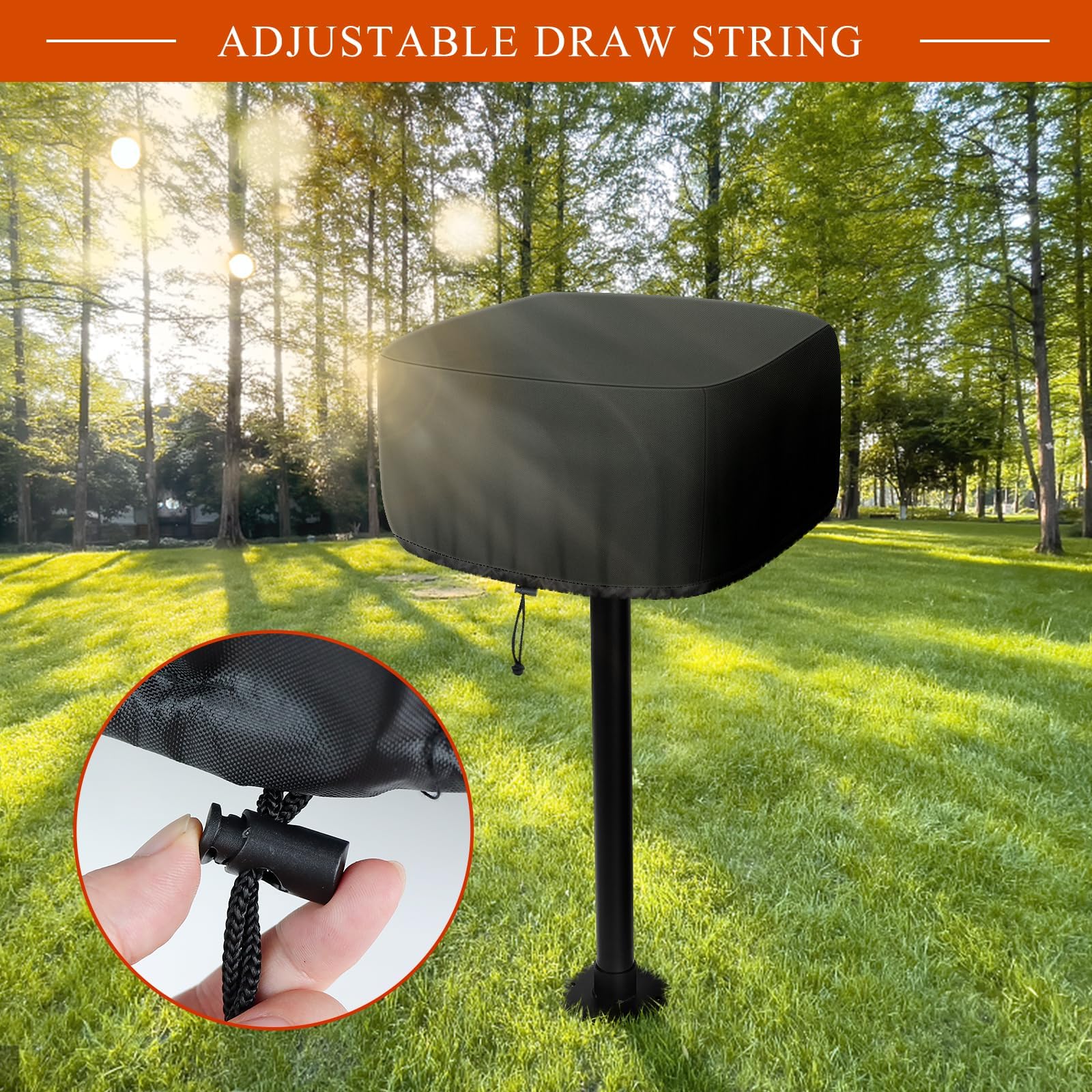 Bonnary Heavy Duty 600D Park Style Grill Cover, Waterproof Outdoor BBQ Cover for Rectangular Table Top Grills, Upgraded Rip-Proof Oxford Fabric with Seam Tape (Fits up to 24.4"x23.6"x19.7")