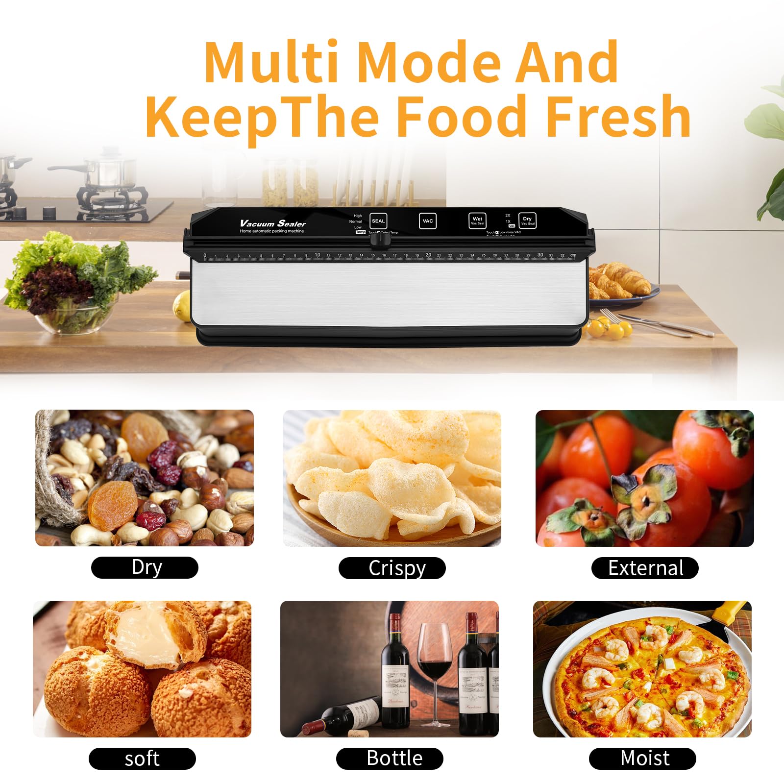 Vacuum Sealer Portable Food Saver: Easy of Use Automatic Suction Power Seal Machine - Compact Dry Moist Foods Preservation Sealing Packing System with Cutter & 15 Vacuum Seal Bags