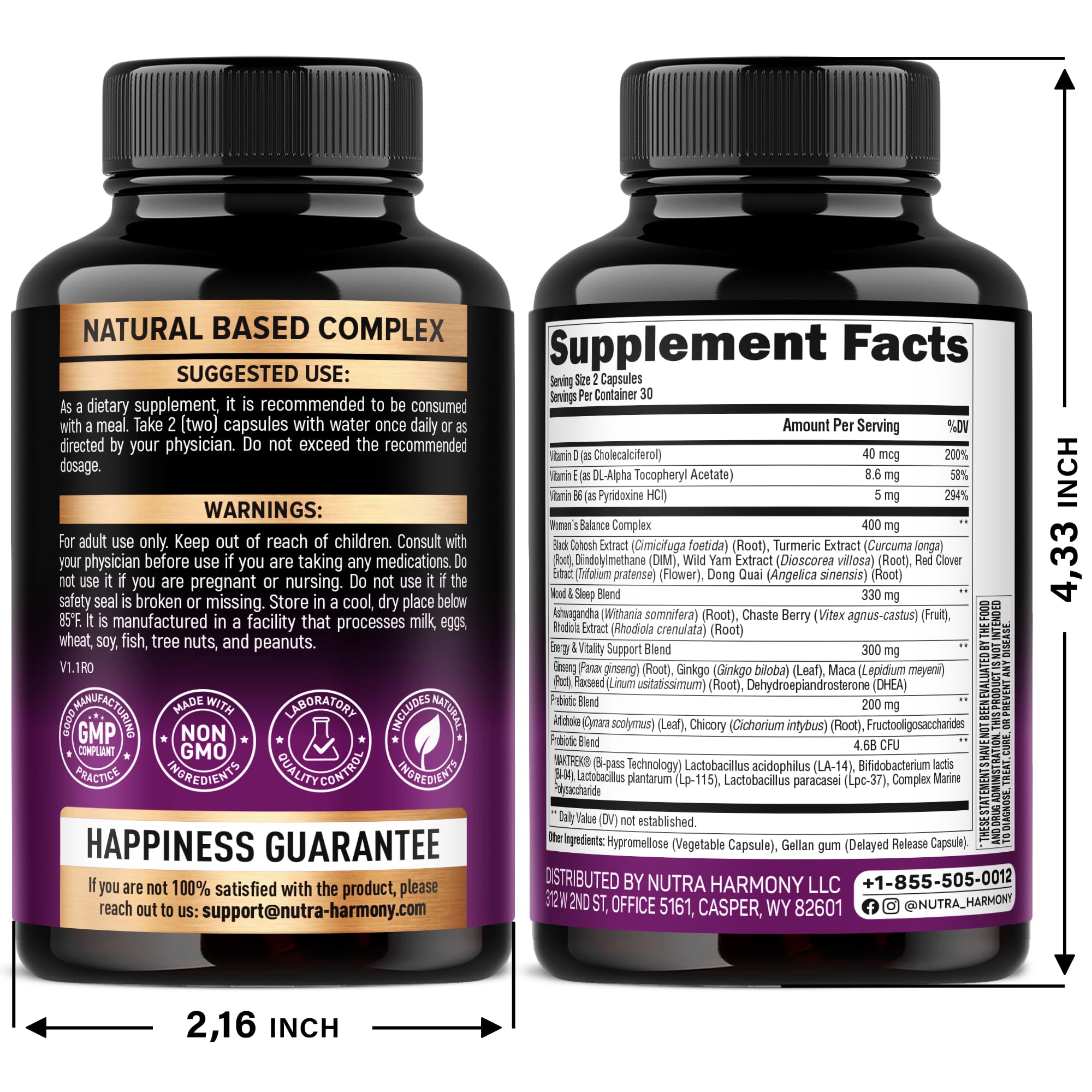 NUTRAHARMONY Biotin, Collagen, Keratin & Menopause Capsules