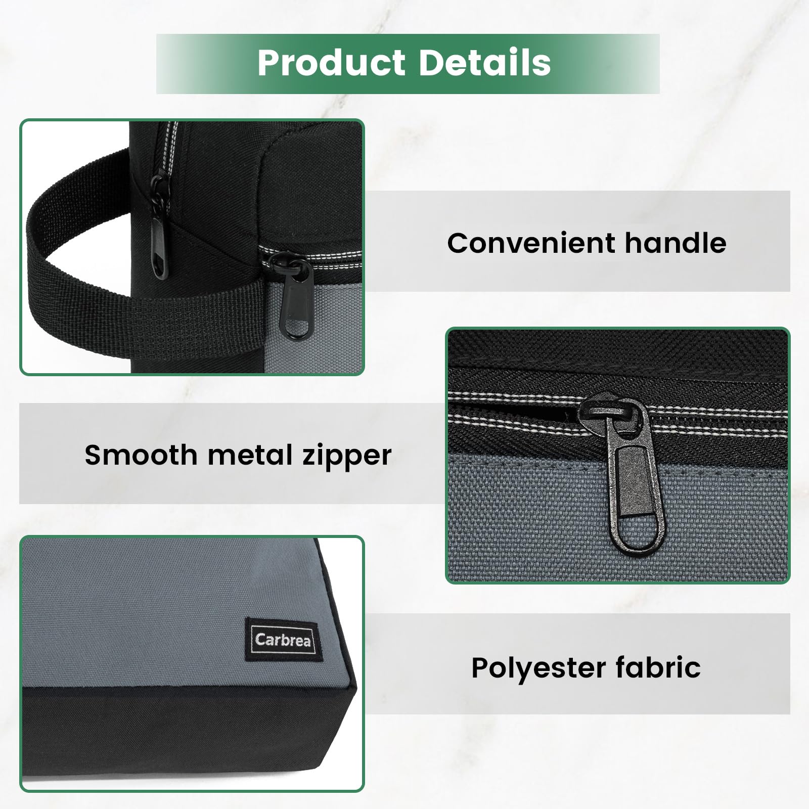 Carbrea Travel Toiletry Bag - Small Toiletry Bag for Men Skincare Bag Doop Kit for Toiletries Accessories Gifts - Black