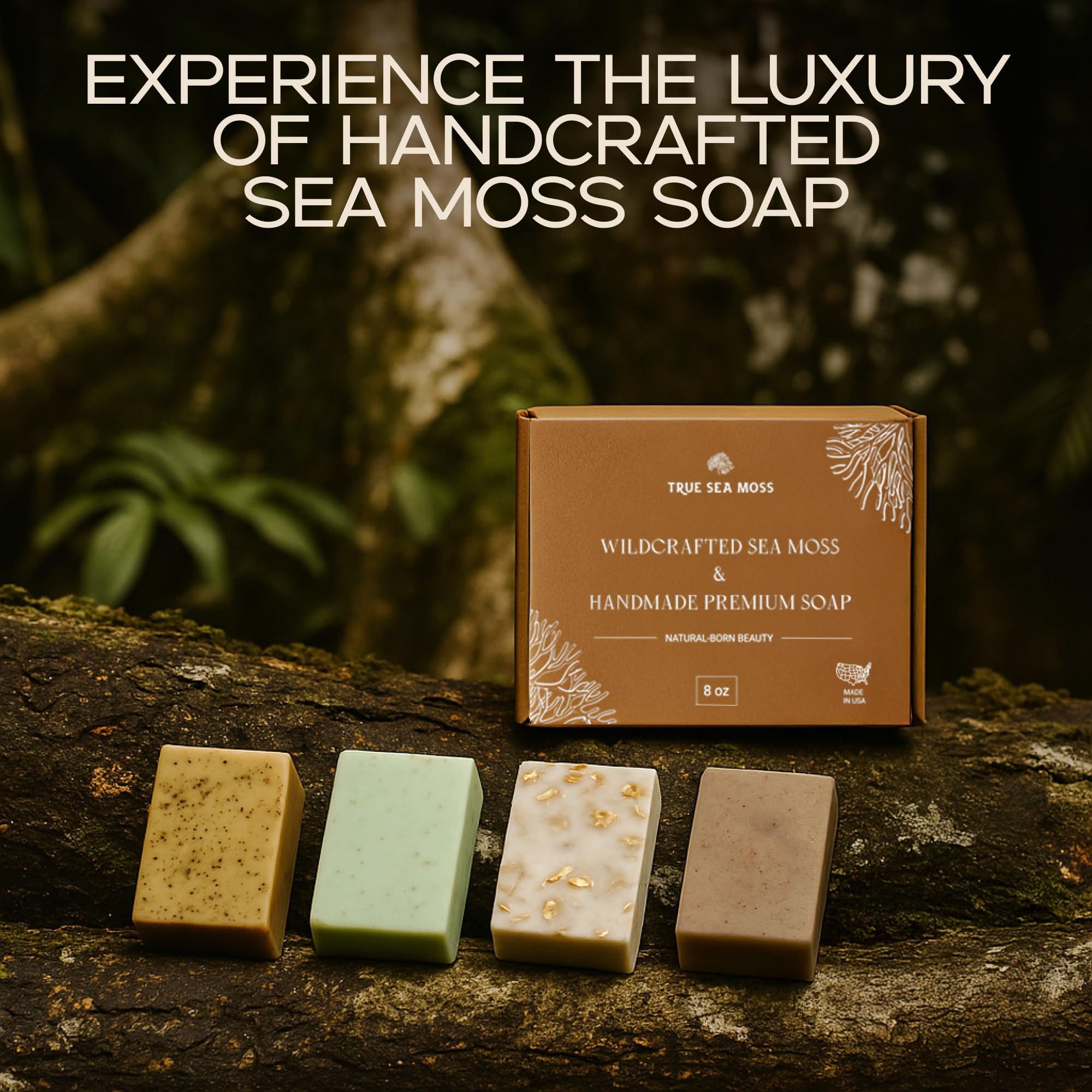 TrueSeaMoss Detoxifying Sea Moss Soap - All-Natural Soap with Coffee Vanilla Coconut & Oatmeal Honey - Gentle on Sensitive Skin for Face and Body Use,Gift for Men & Women