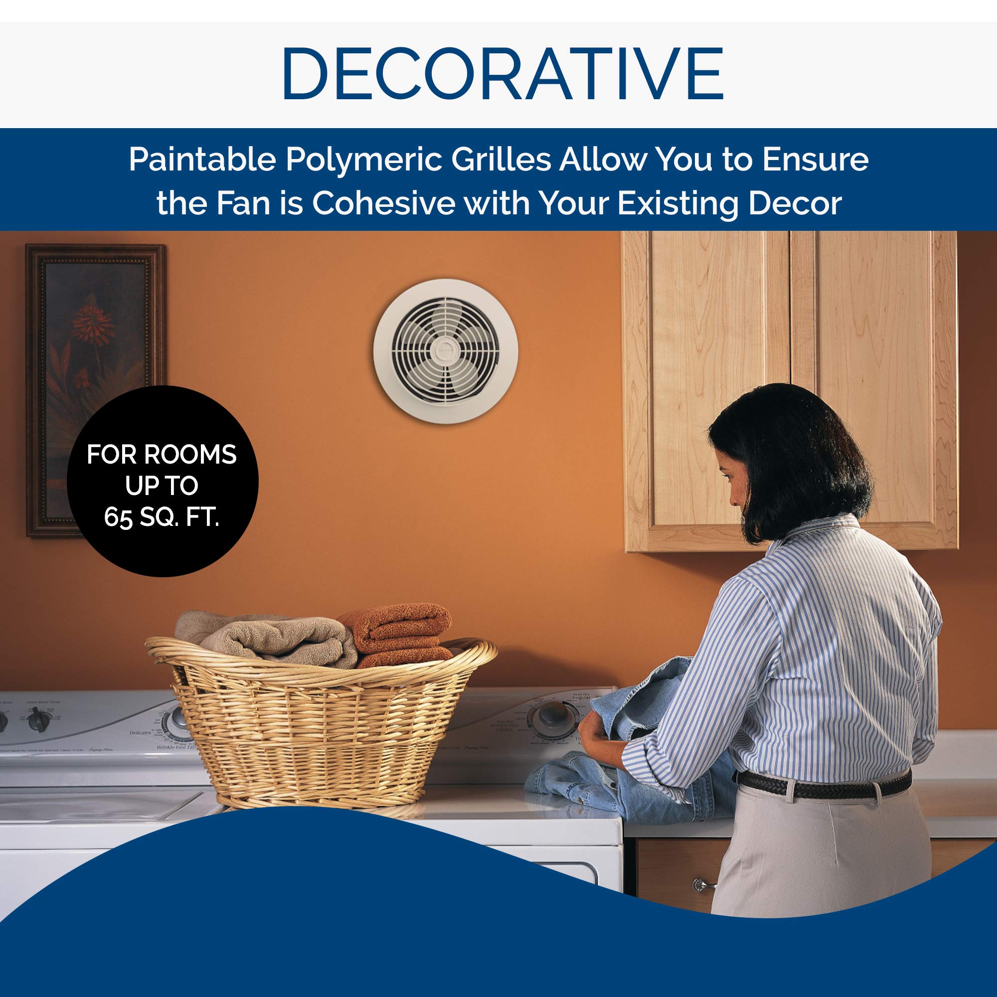 Broan-NuTone 512M Through-the-Wall Ventilation Fan White Cover, 6-Inch 70 CFM 6.0 Sones