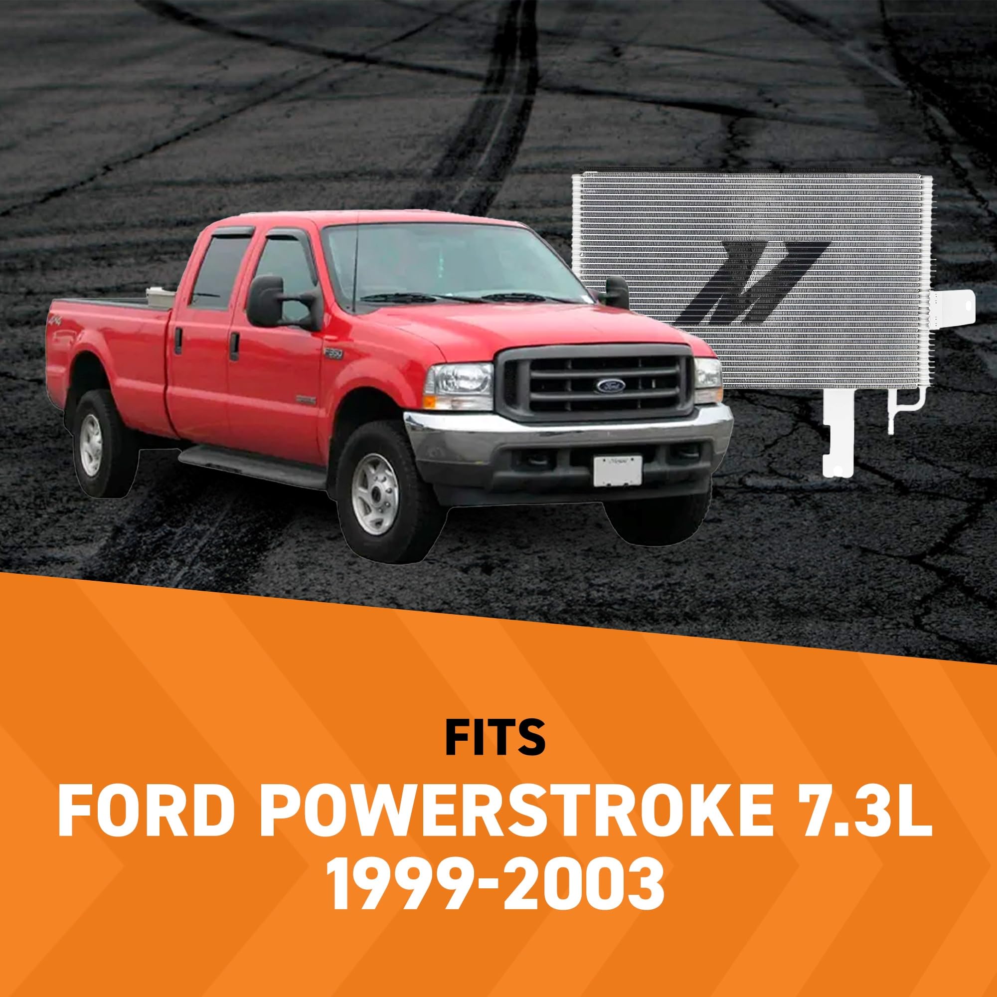 Mishimoto MMTC-F2D-99SL Transmission Cooler, Compatible with Ford Powerstroke 7.3L, 1999-2003, Silver