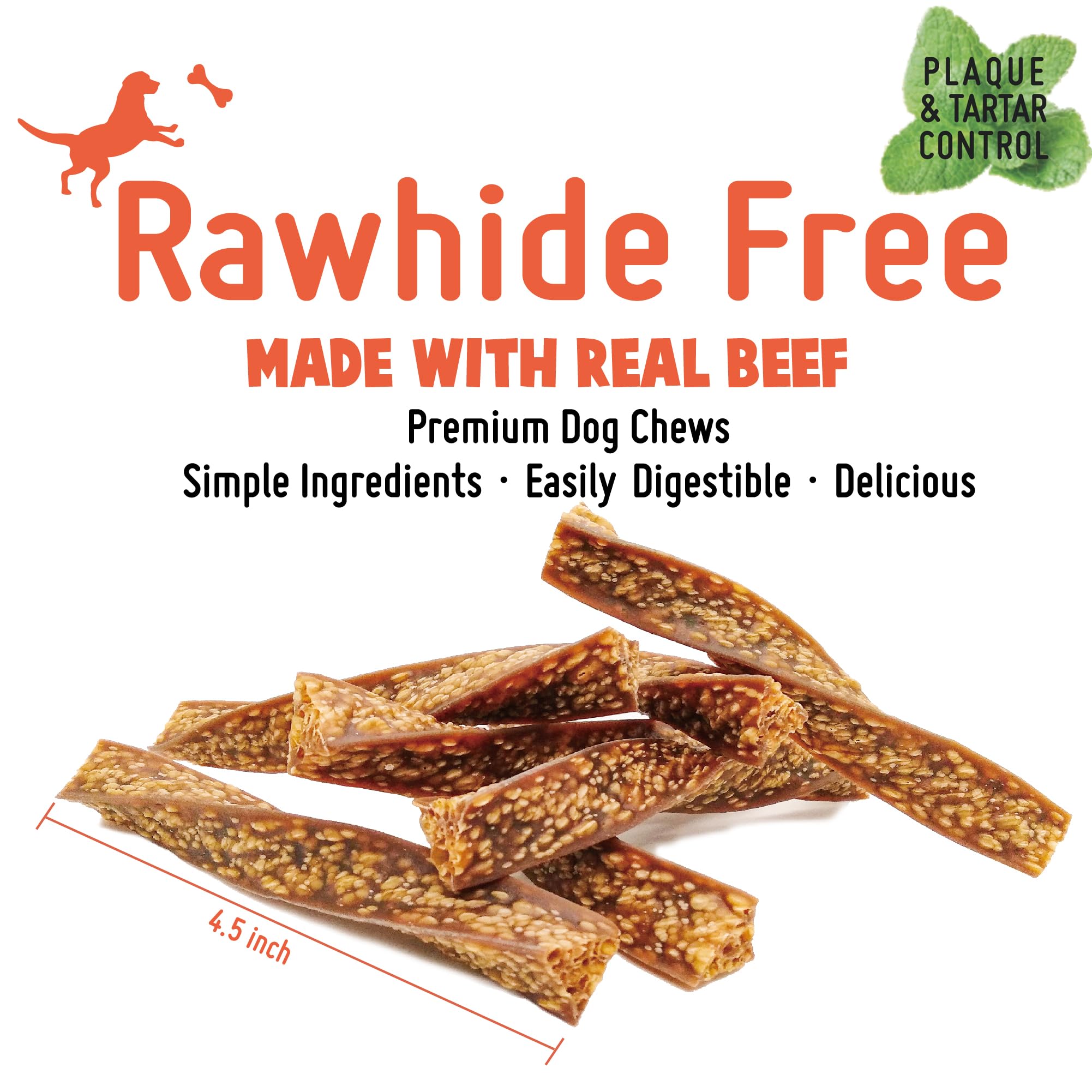 LuvChew Beef Dog Chew Twist Sticks, Puffed Human Grade Beef Dog Treat Sticks, Rawhide Alternative, Easy to Digest 10pcs/Pack