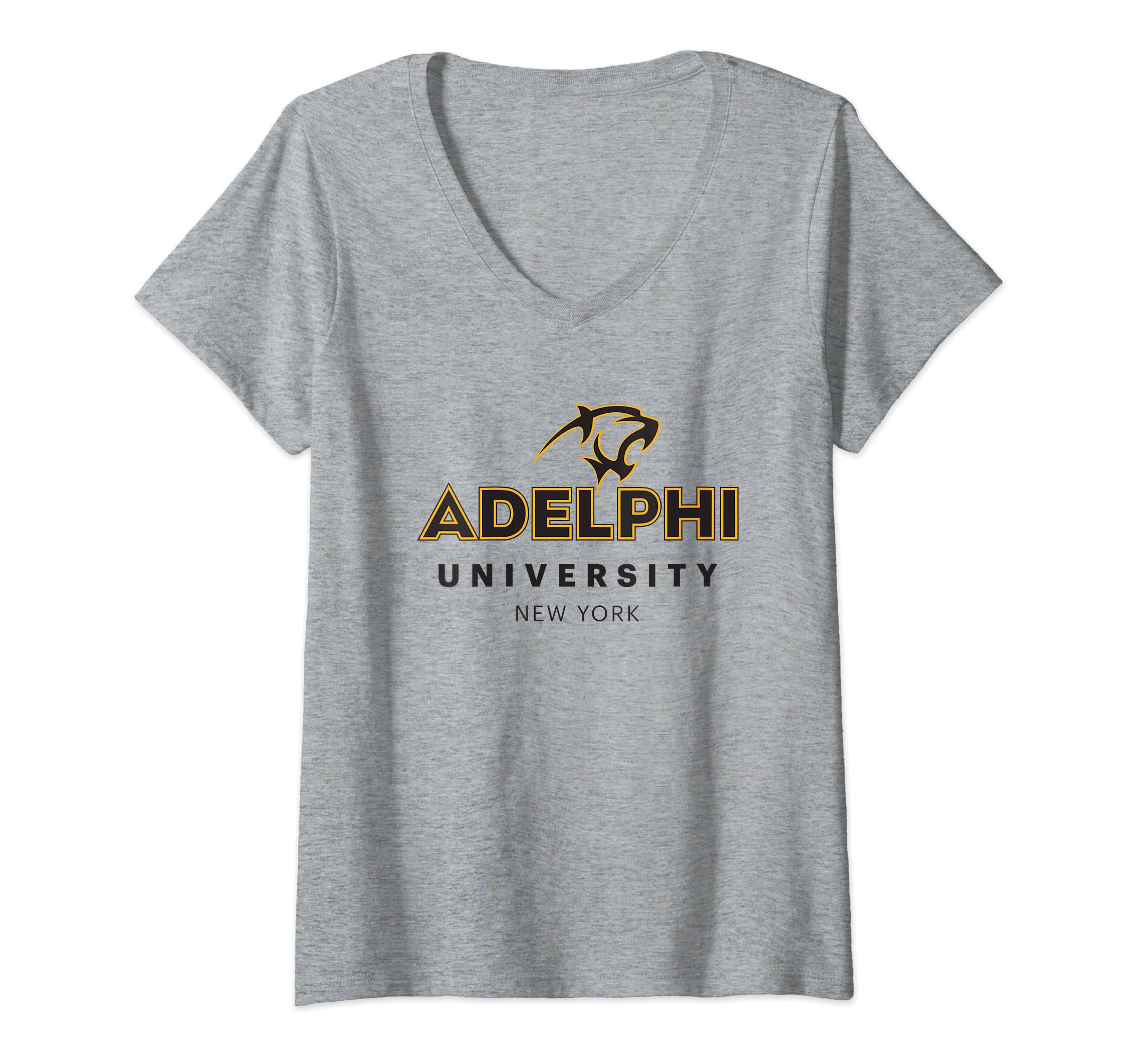 Womens Adelphi Panthers Icon Logo Officially Licensed V-Neck T-Shirt