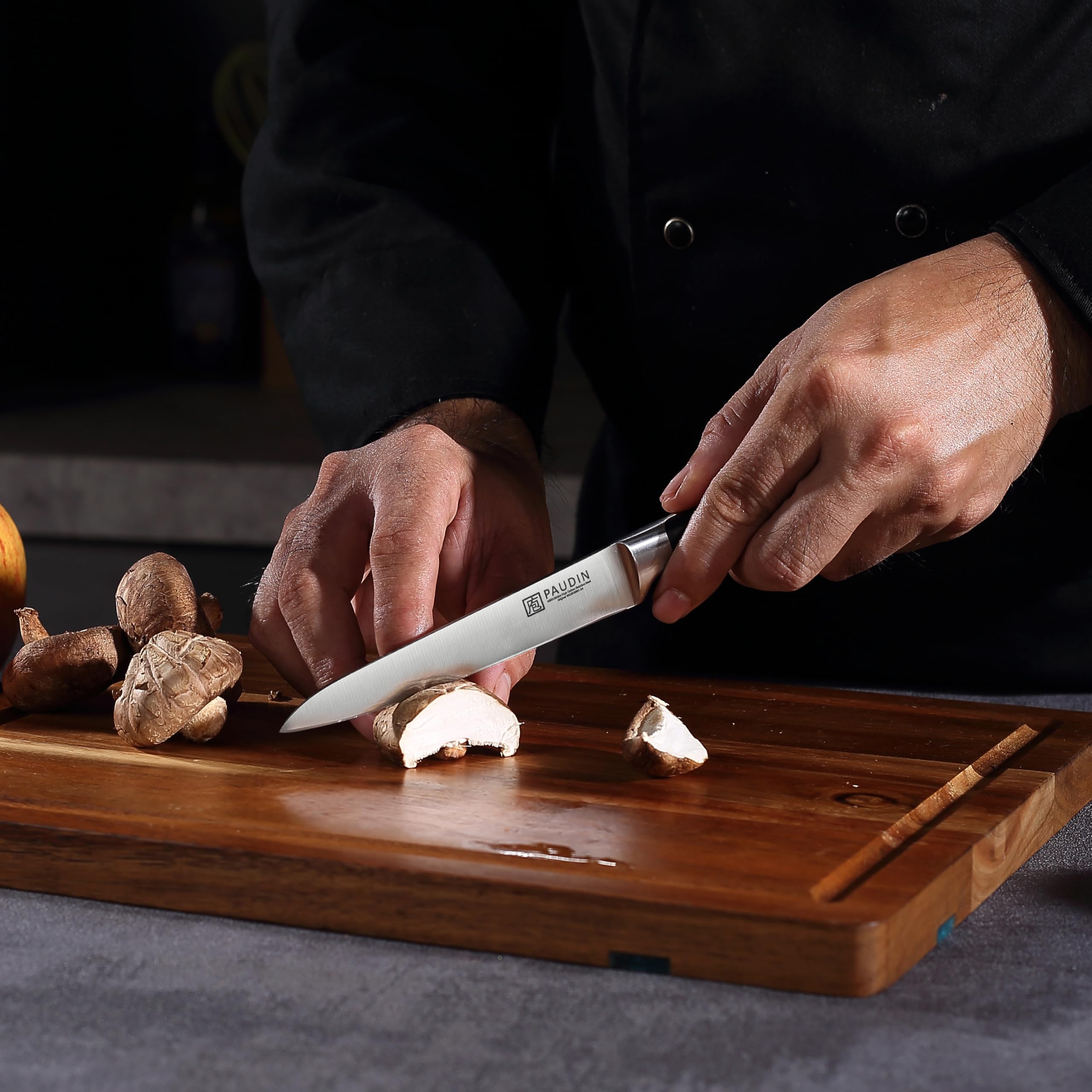 PAUDIN Utility Knife, Switzer Chefs Knife 5 Inch, Ultra Sharp High Carbon Stainless Steel Paring Knife, Multipurpose Kitchen Knife for Fruit and Vegetable Cutting with ABS Handle, Premium Gift Box
