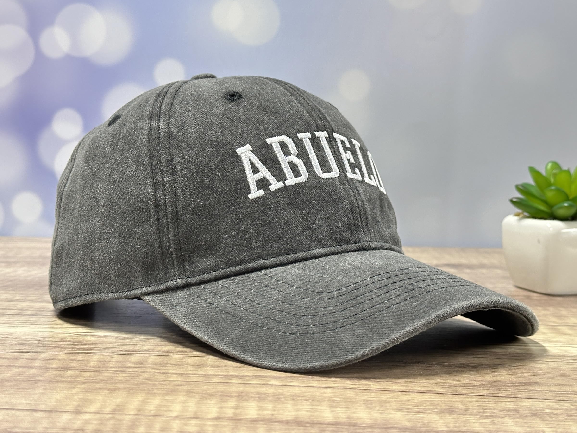 GDIQ Abuelo Hat, Gifts for Grandpa Grandfather, Latino Hispanic Family Present, Adjustable Washed Black Embroidery Baseball Cap for Men