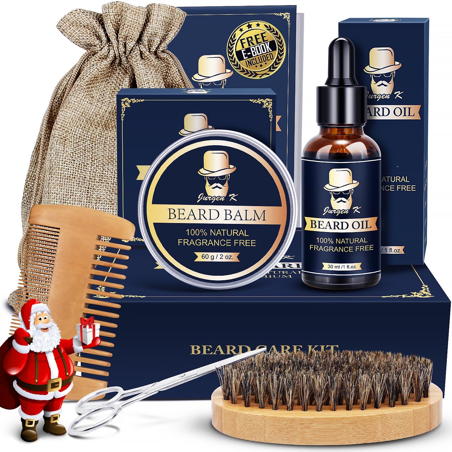 Stocking Stuffers for Men, Beard Kit for Winter Self-Care, Ideal for Men's Daily Grooming Routine, Birthday & Christmas Gifts for Men, Stocking Stuffers for Adult, Him, Husband, Boyfriend, Son, Dad