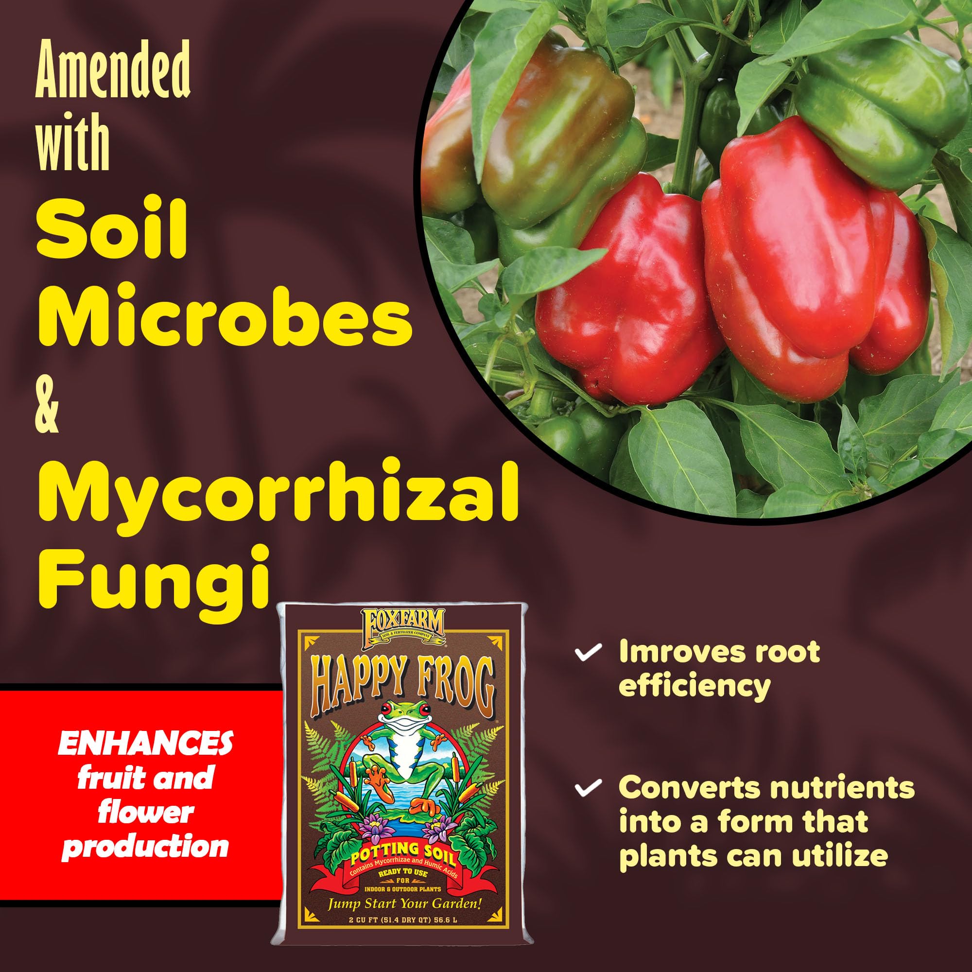 FoxFarm Happy Frog Potting Soil, 2cu ft (Pack of 2) - for Indoor/Outdoor Container Plants, Improves Root Efficiency, pH Adjusted for Optimal Nutrient Uptake - Contains Mycorrhizae and Humic Acids