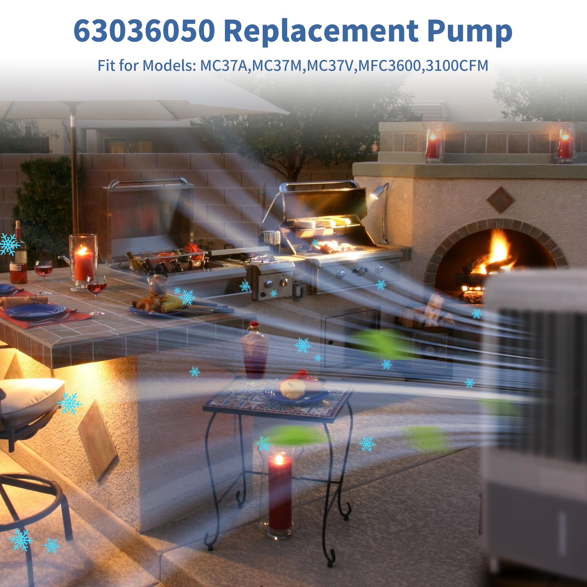 6036050 Evaporative Coolers Pump Ultra Quiet with Dry Burning Protection,Pump Fit for Models: MC37A,MC37M,MC37V,MFC3600,3100CFM