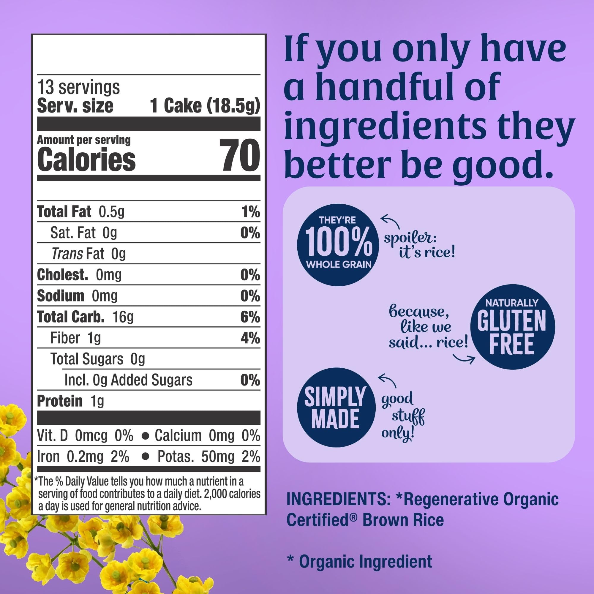 Lundberg Gluten-Free Brown Rice Organic Rice Cakes -- 8.5 oz